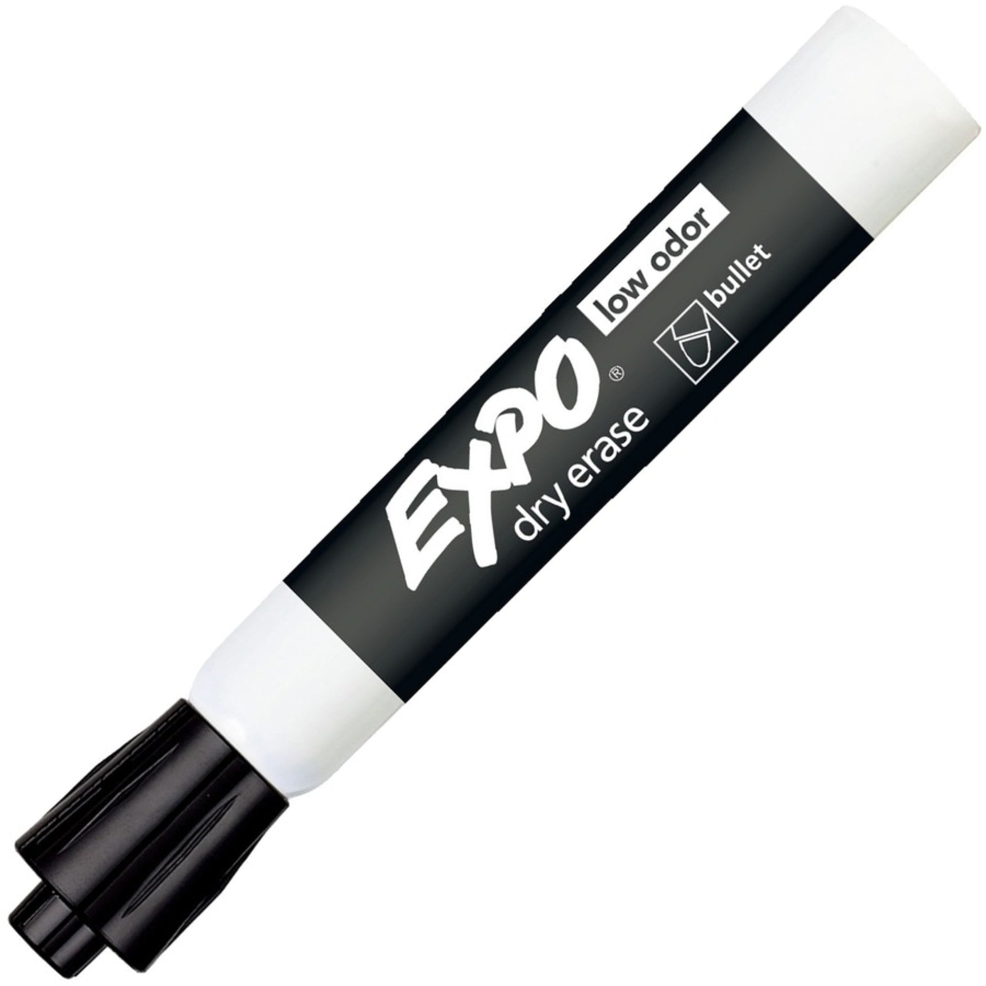 EXPO Low Odor Dry Erase Marker, Bullet Tip, Black, Dozen