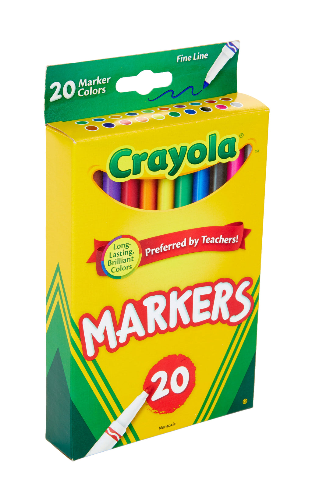Crayola 20 Ct Fine Line Classic Markers, Classroom Supplies for Teachers, Back to School Supplies for Kids
