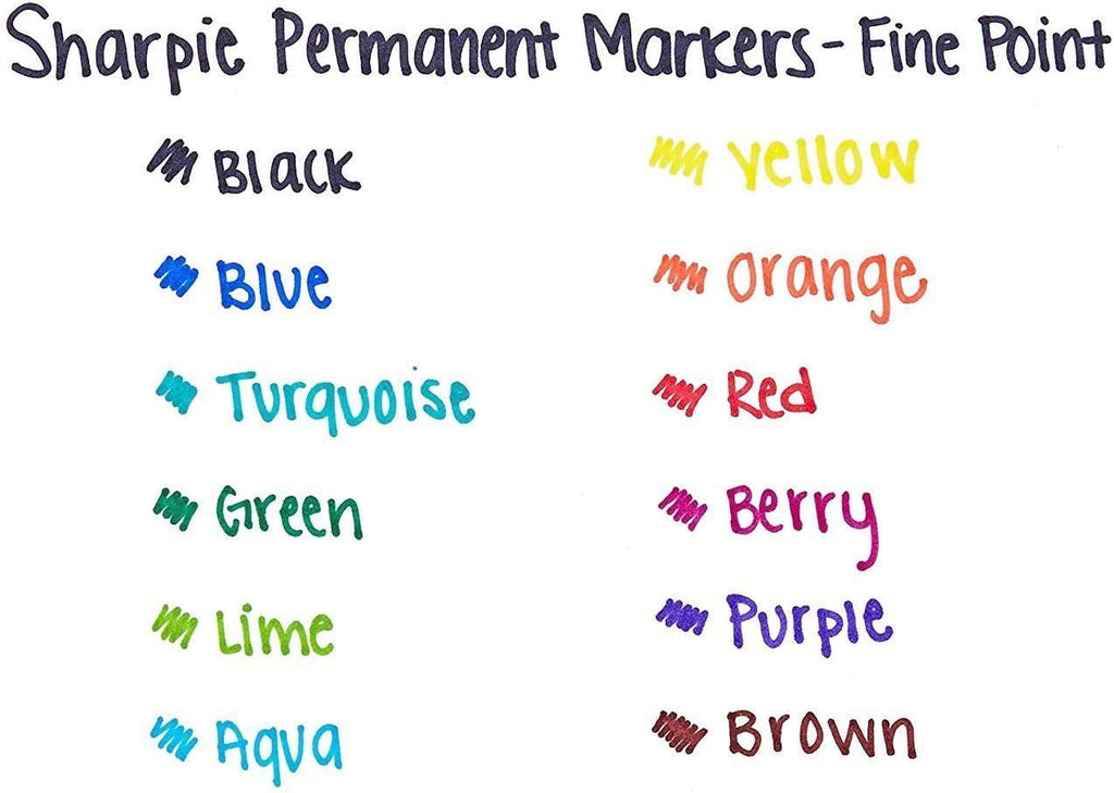 Sharpie Permanent Markers Fine Point Black 12 Count Black 12 count