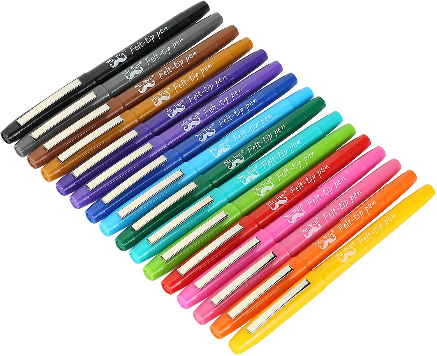 Mr. Pen- Felt Tip Pens, 16 Pack, Colored Felt Tip Pens, Marker Pens, Felt Pens, Felt Tip Markers, Felt Markers, Felt Tip Pens Assorted Colors, Felt Tip Marker Pens, Felt Tip Pens Fine Point