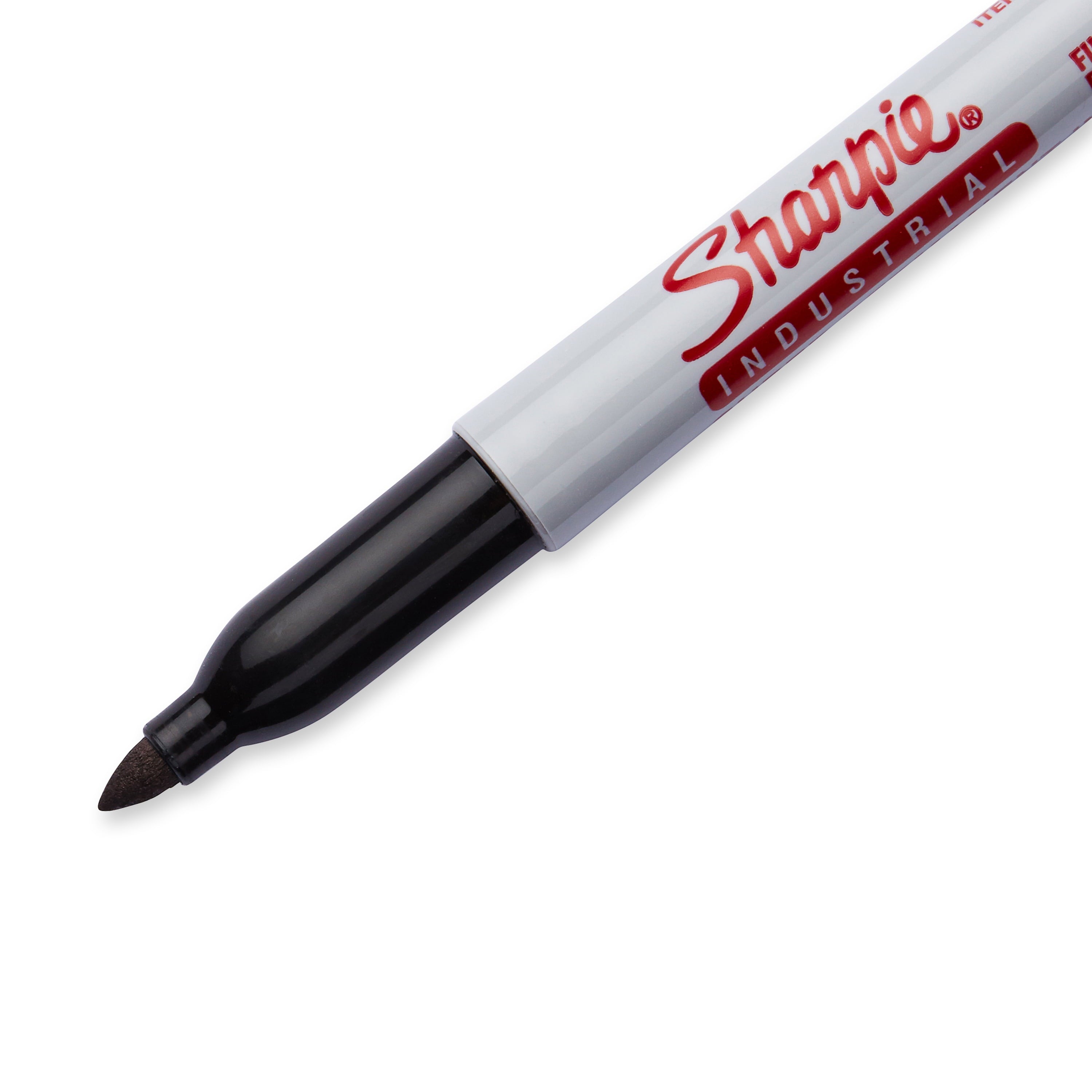 Sharpie® Industrial Permanent Markers, Fine Point, Black, Pack Of 12