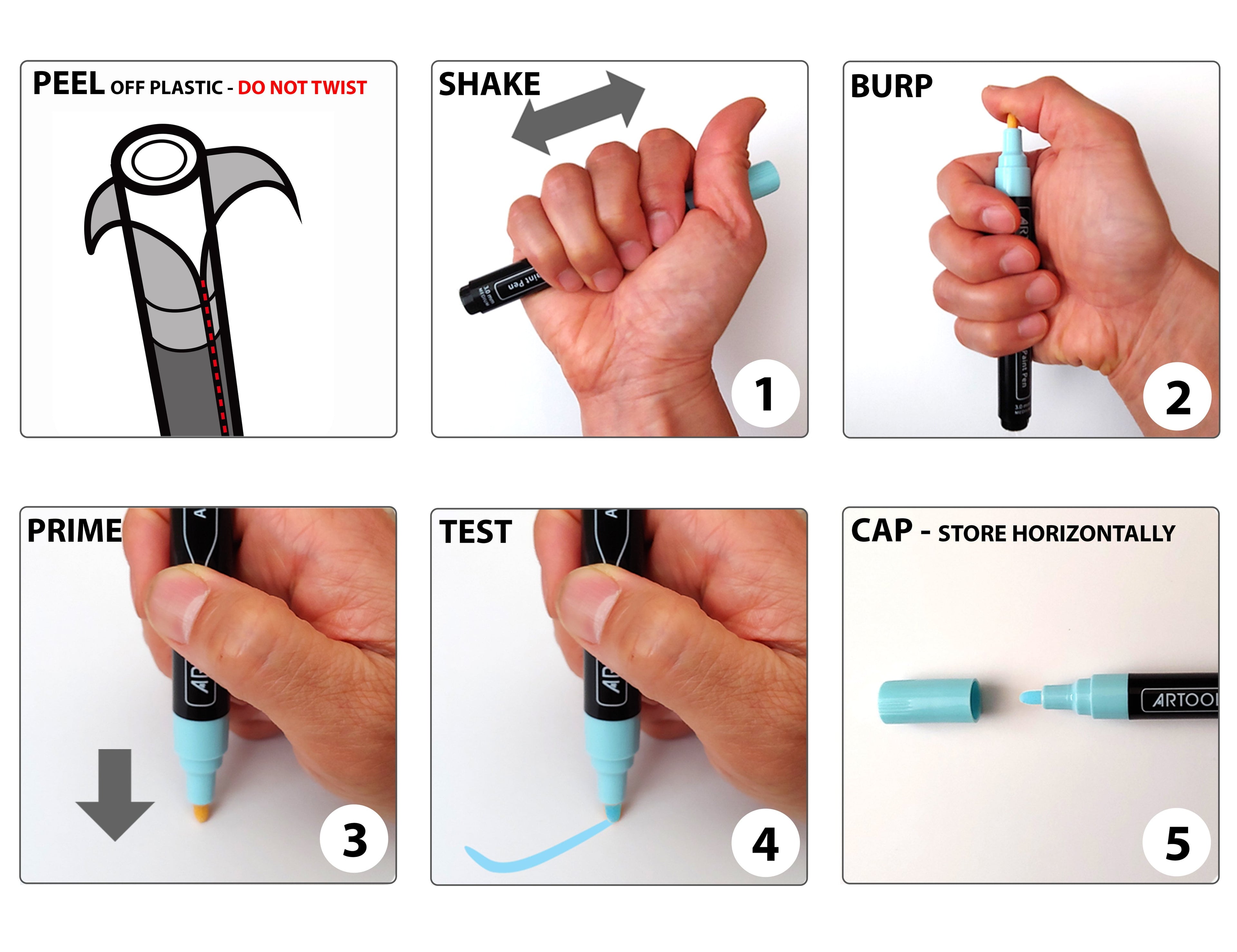 Tooli-Art Metallic Acrylic Paint Pens Marker Set for Rocks, Glass, Mugs, and Most Surfaces with 0.7mm Extra Fine And 3.0mm Medium Tip Combo Marker Set of 24