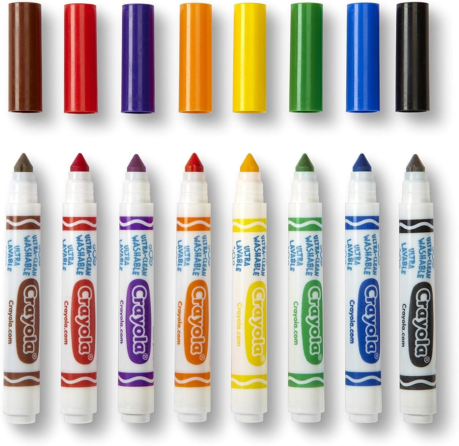 Crayola Washable Markers, Broad Point, Classic Colors, 8/Pack 58-7808