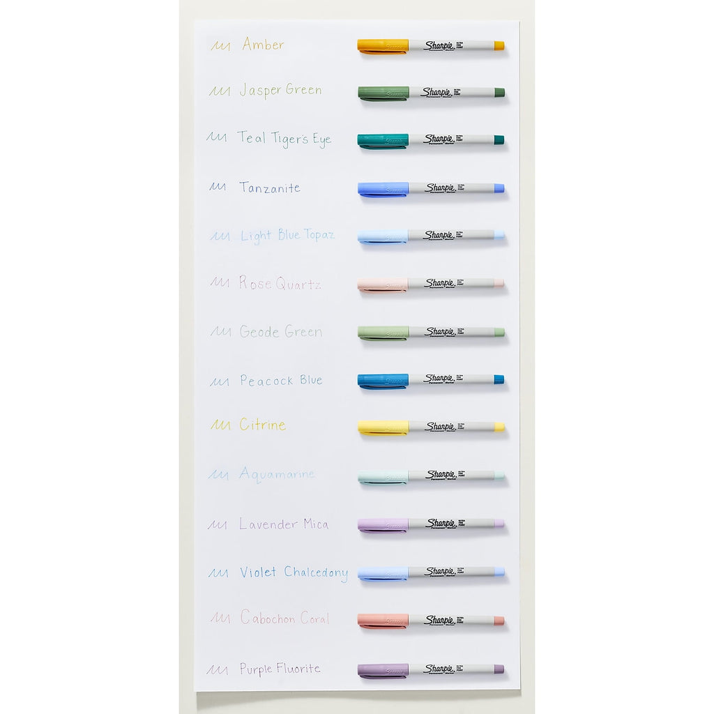 Sharpie Permanent Markers, Mystic Gem, Ultra-Fine Point, Assorted, 24 Count