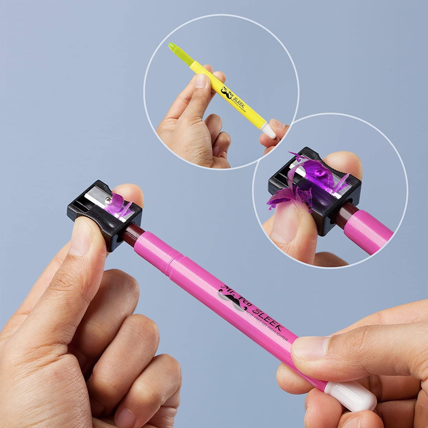 Mr. Pen Gel Highlighters, Chisel-Point, Assorted Colors, 12 Count