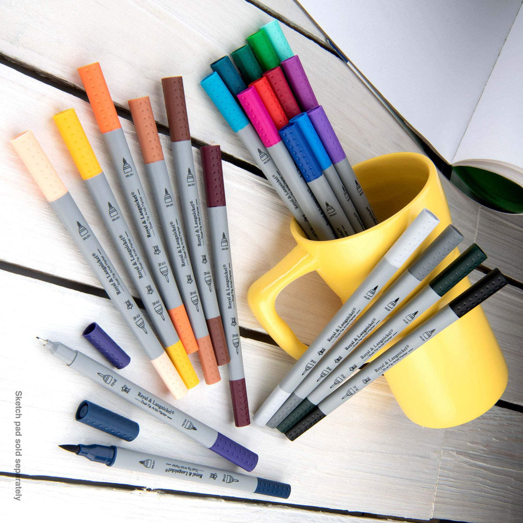 Royal & Langnickel 24pc Fineliner and Brush Dual-Tip Artist Markers