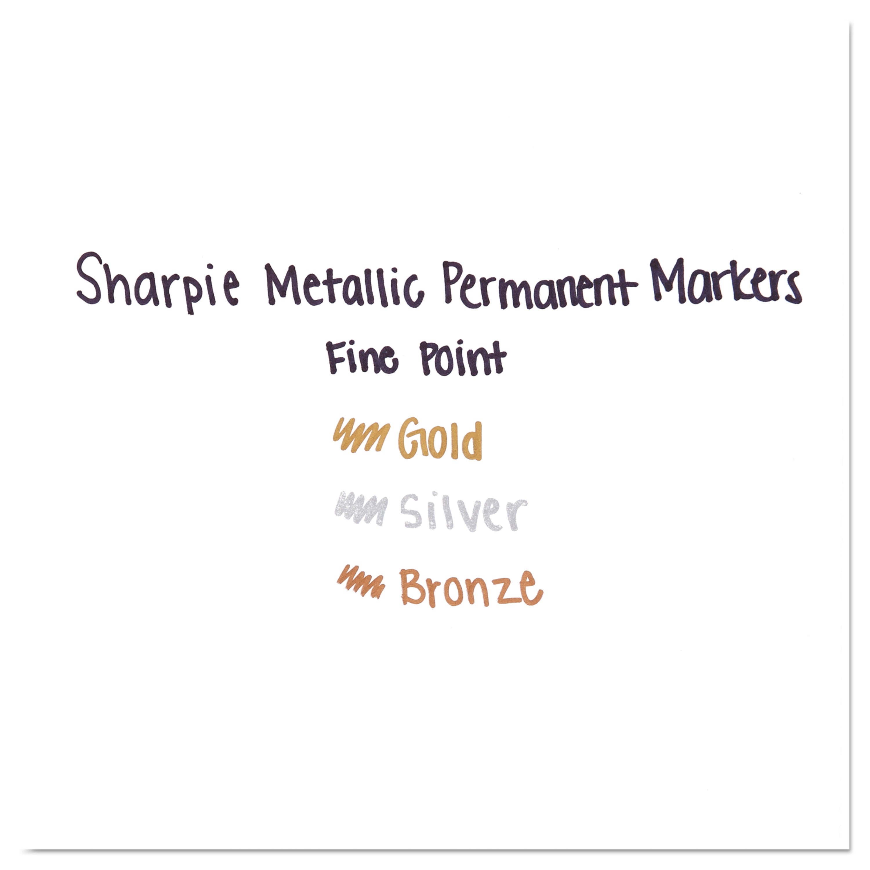Sharpie Metallic Permanent Markers, Fine Point, Gold/Silver/Bronze, 36 Count