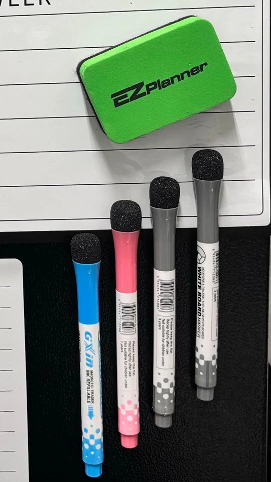 Set Weekly Magnetic Calendars For Fridge W/ Dry Erase Markers 16.5X12 Inch