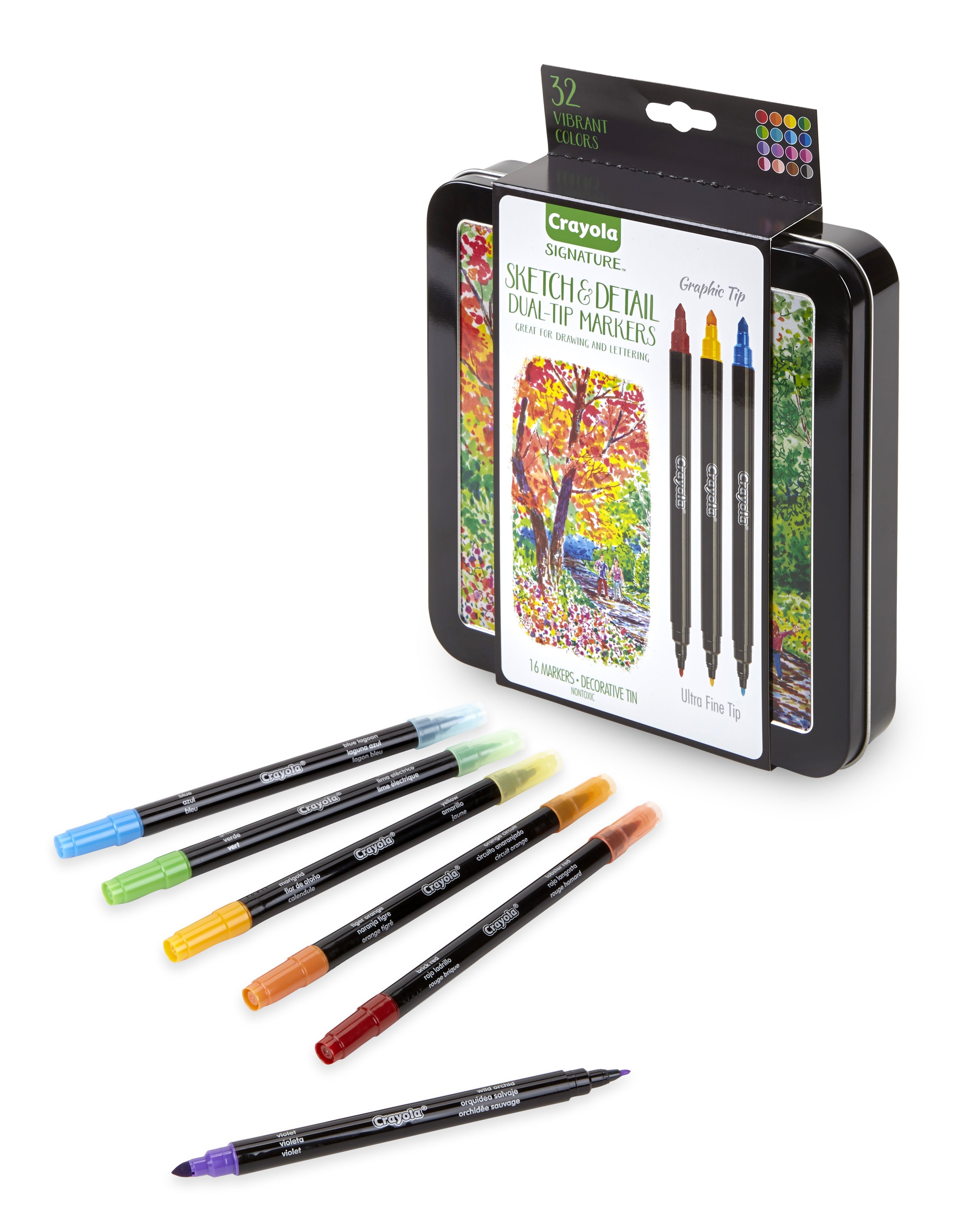 Crayola Dual-Ended Markers; Super Tip / Ultra Fine Tip, Premium Art Tools; Complementary Colors; Adult Coloring