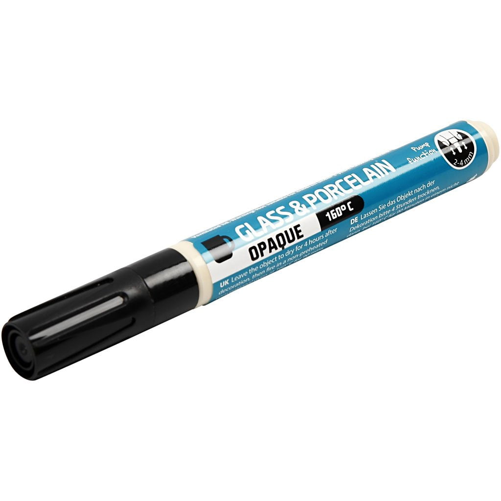 Creativ Company 1-delig glas en porseleinen markers, zwart