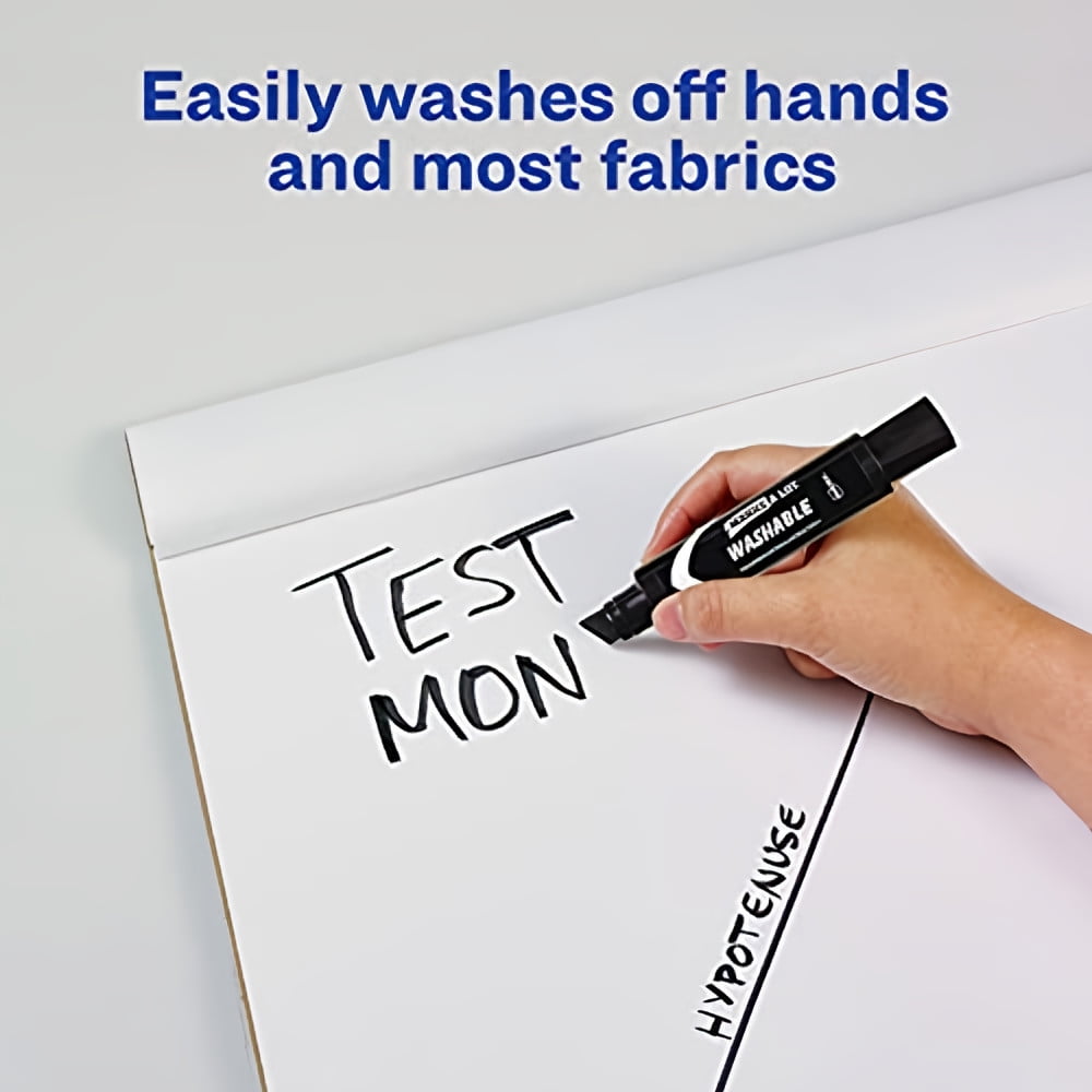 Marks-A-Lot Jumbo Chisel Tip Washable Marker Black (Pack of 2)