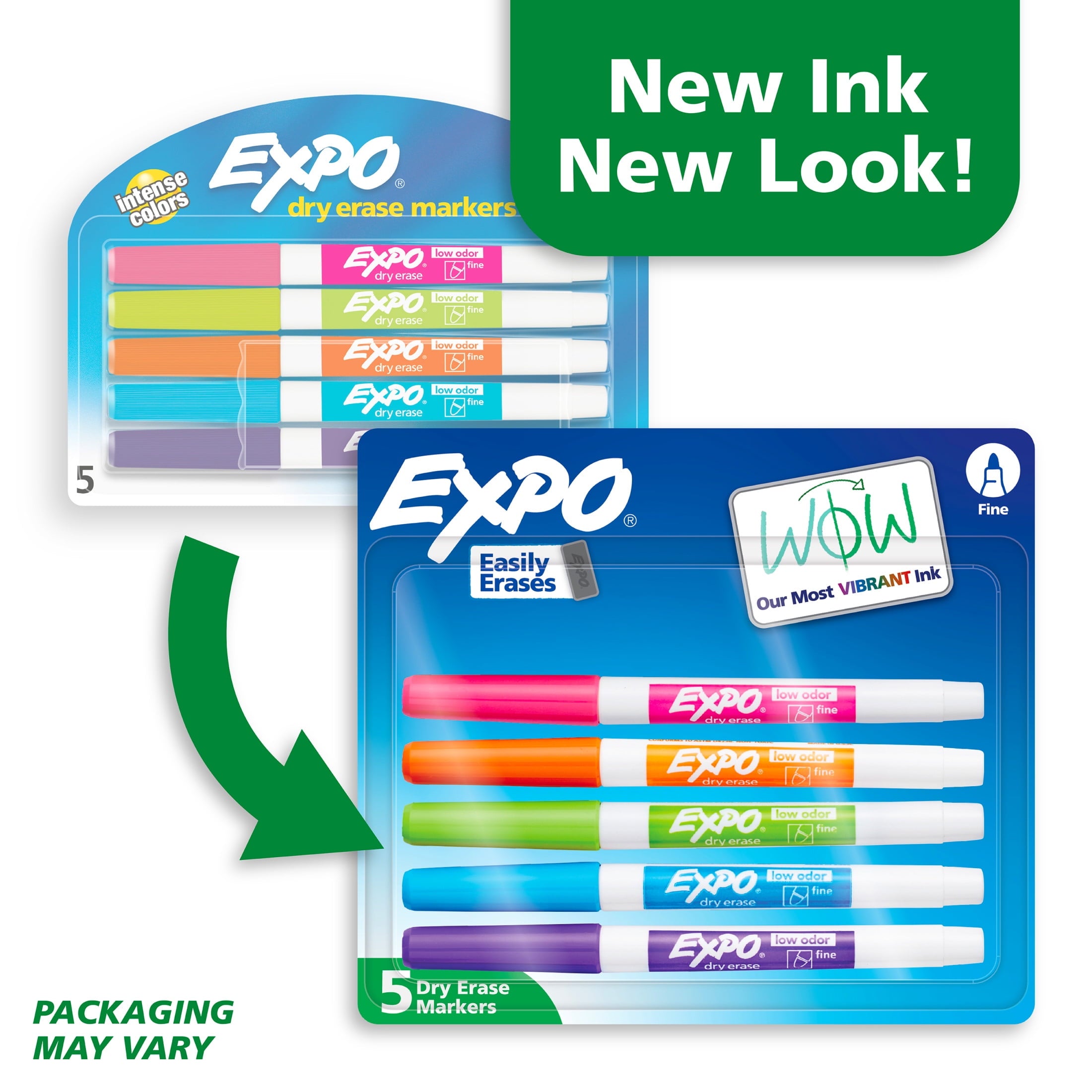 EXPO Dry Erase Markers, Fine Tip, Assorted Colors, 5 Count