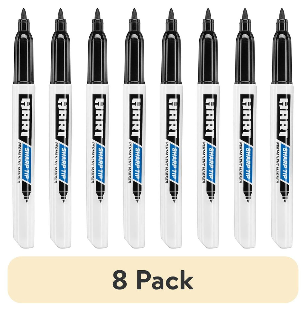 (8 pack) HART Sharp Tip Permanent Marker 1-Pack