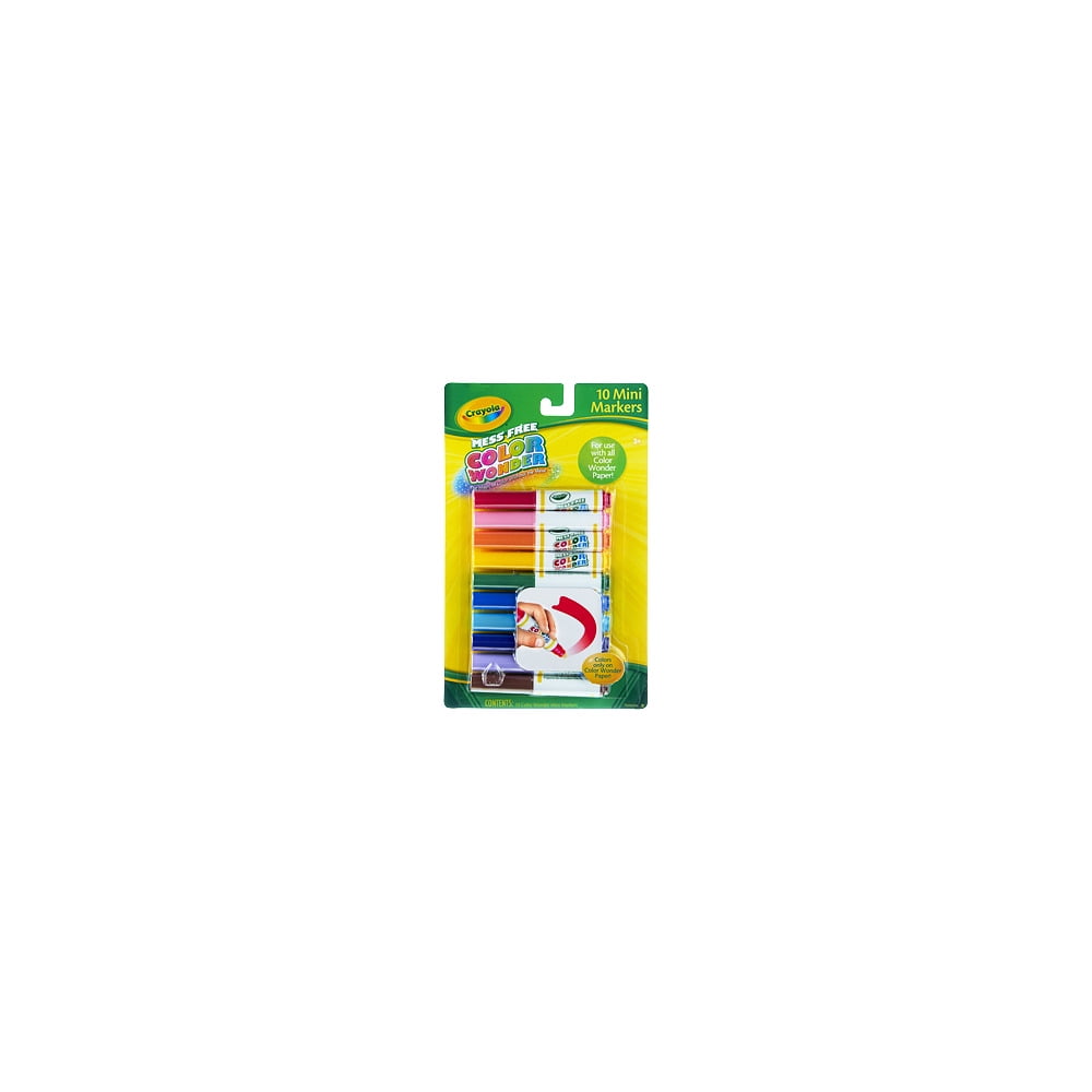 Crayola Color Wonder Mini Markers with 10, Assorted Colors, 10 Count