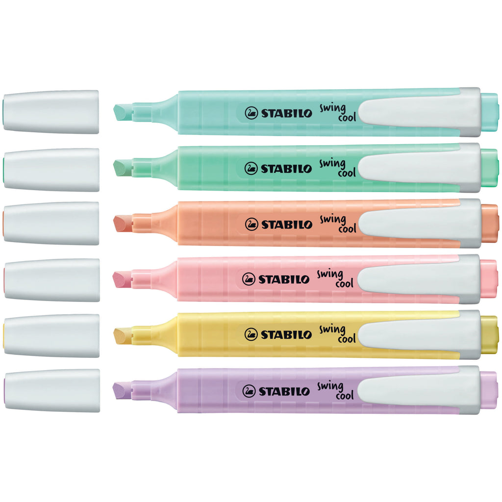 STABILO swing cool Highlighter Wallet Set, 6-Color, Pastel