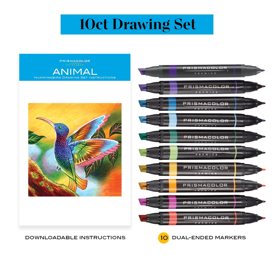 Prismacolor Technique Double-Ended Art Markers, Drawing Tutorials, Assorted Colors, 10 Count