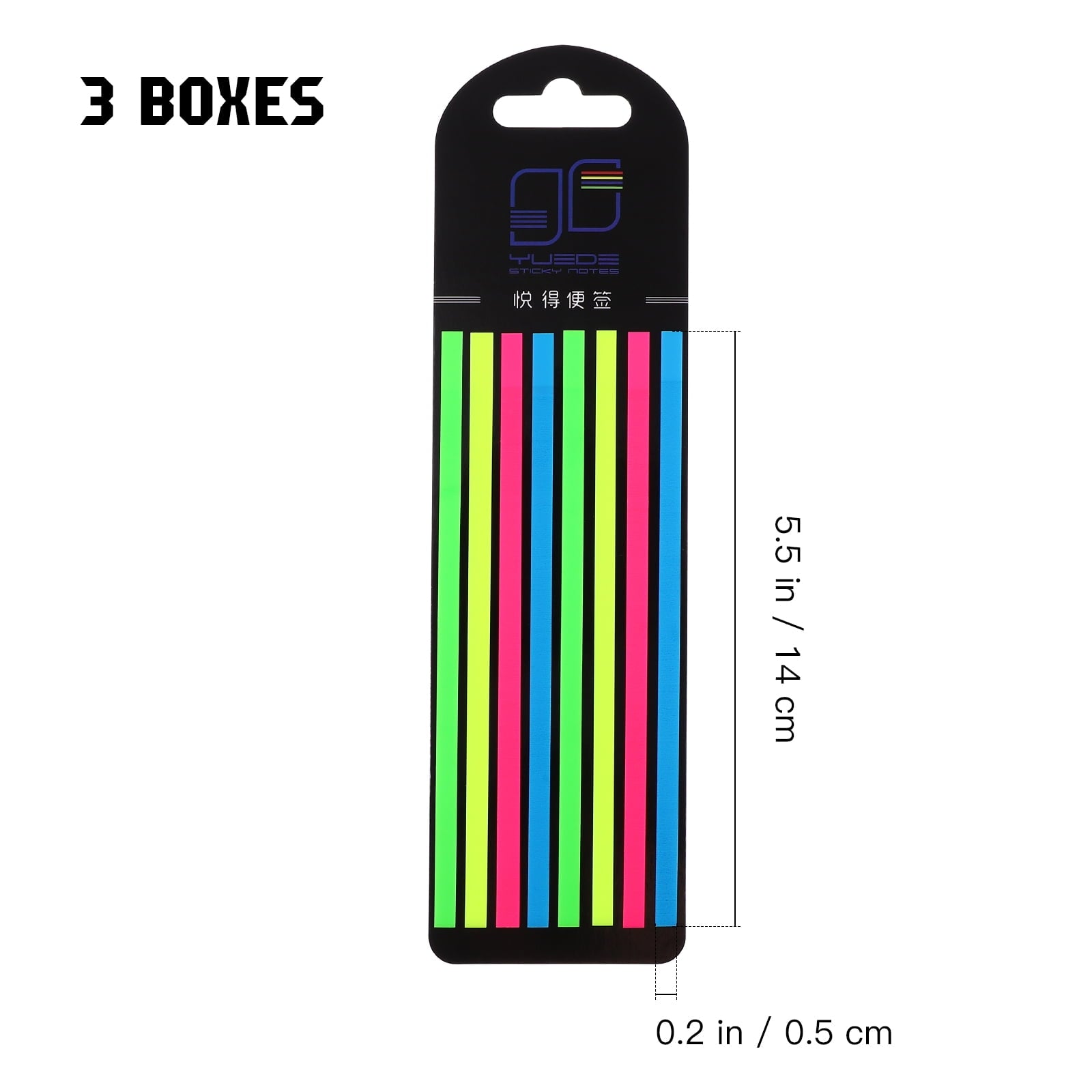 3 Boxes of Highlighter Tapes Fluorescence Highlight Strips Sticky Long Page Markers Tabs Study Supplies