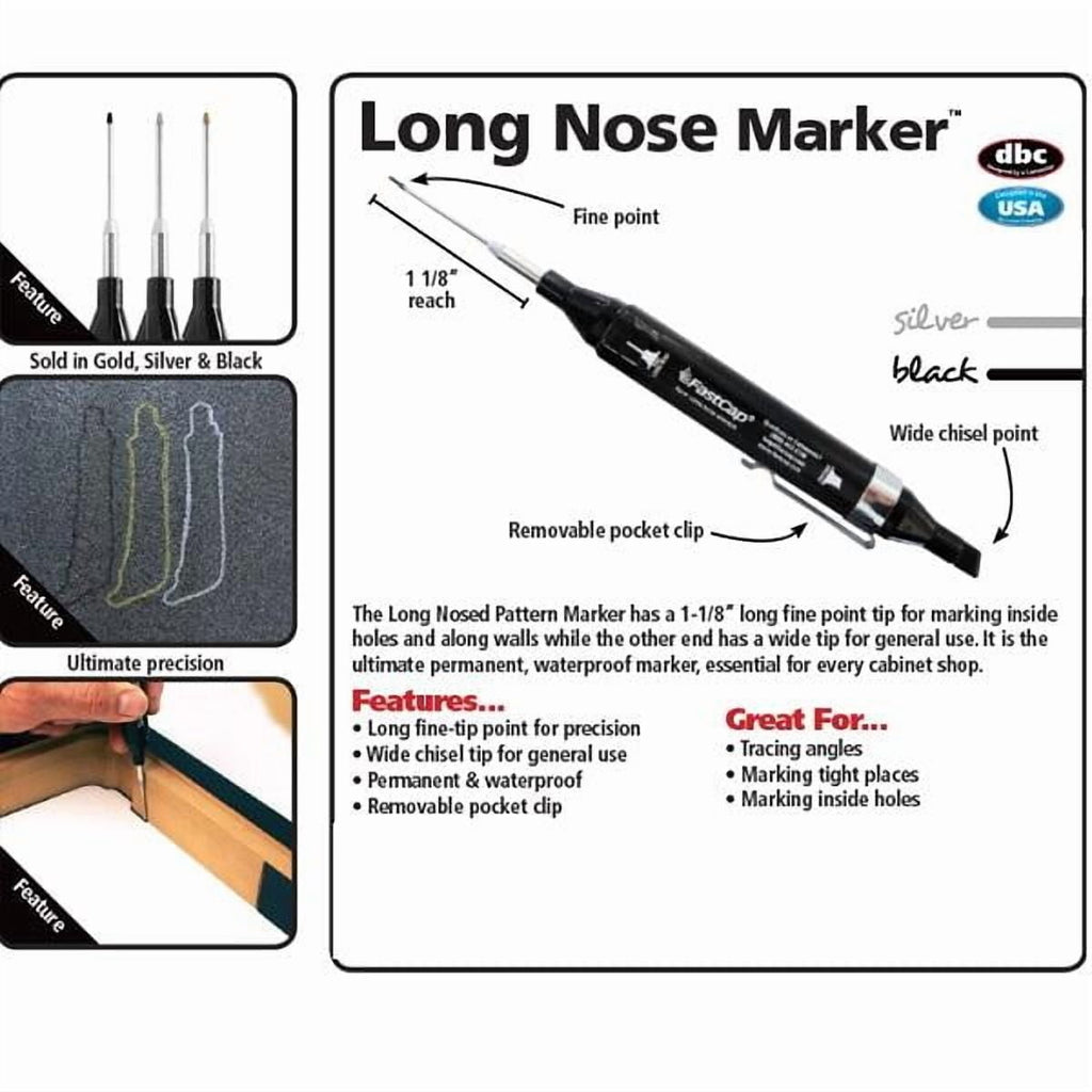 FastCap Long Nose Pattern Marker (Silver)