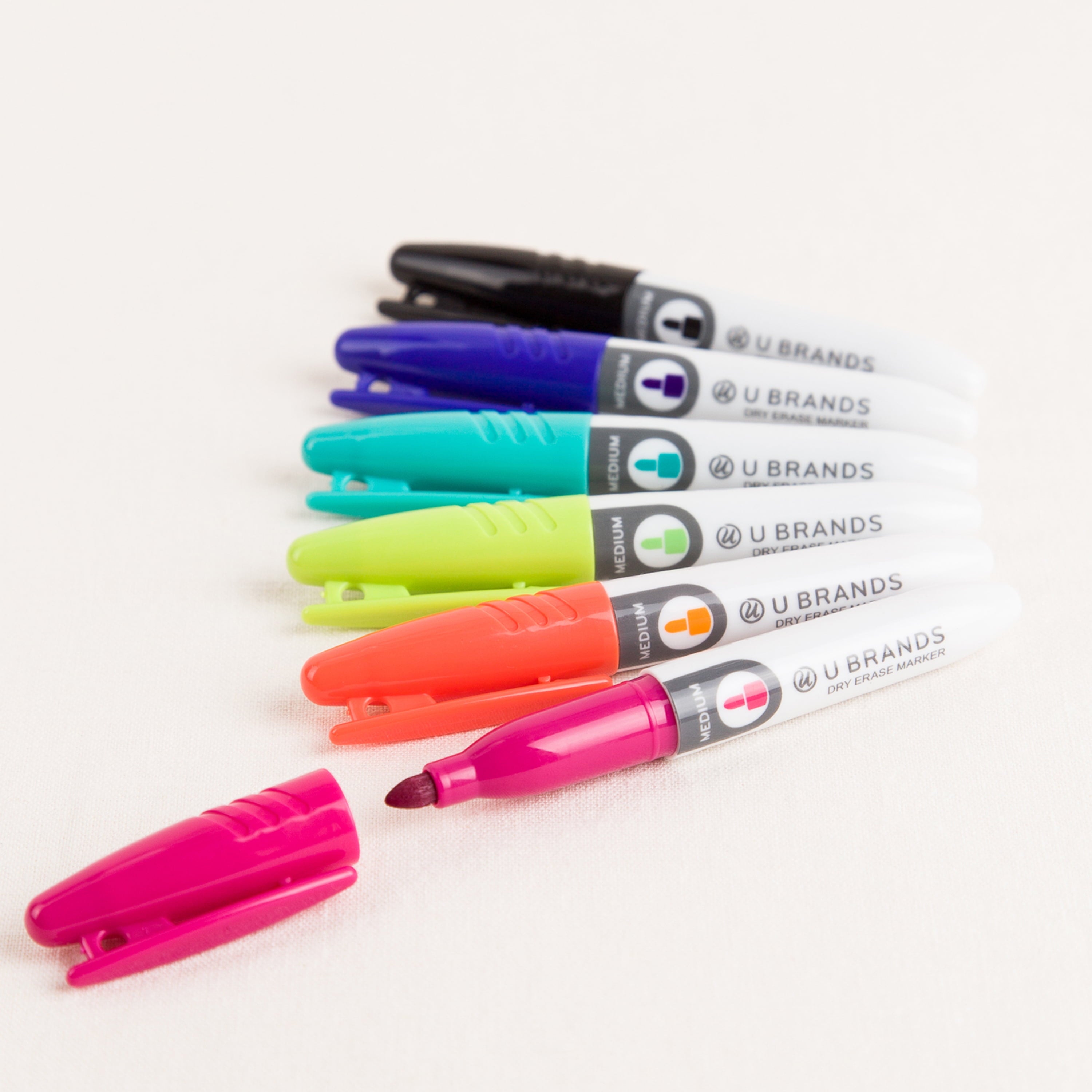 U Brands Mini Dry Erase Markers, Medium Tip, Assorted, Low Odor, 6 Count, 501U