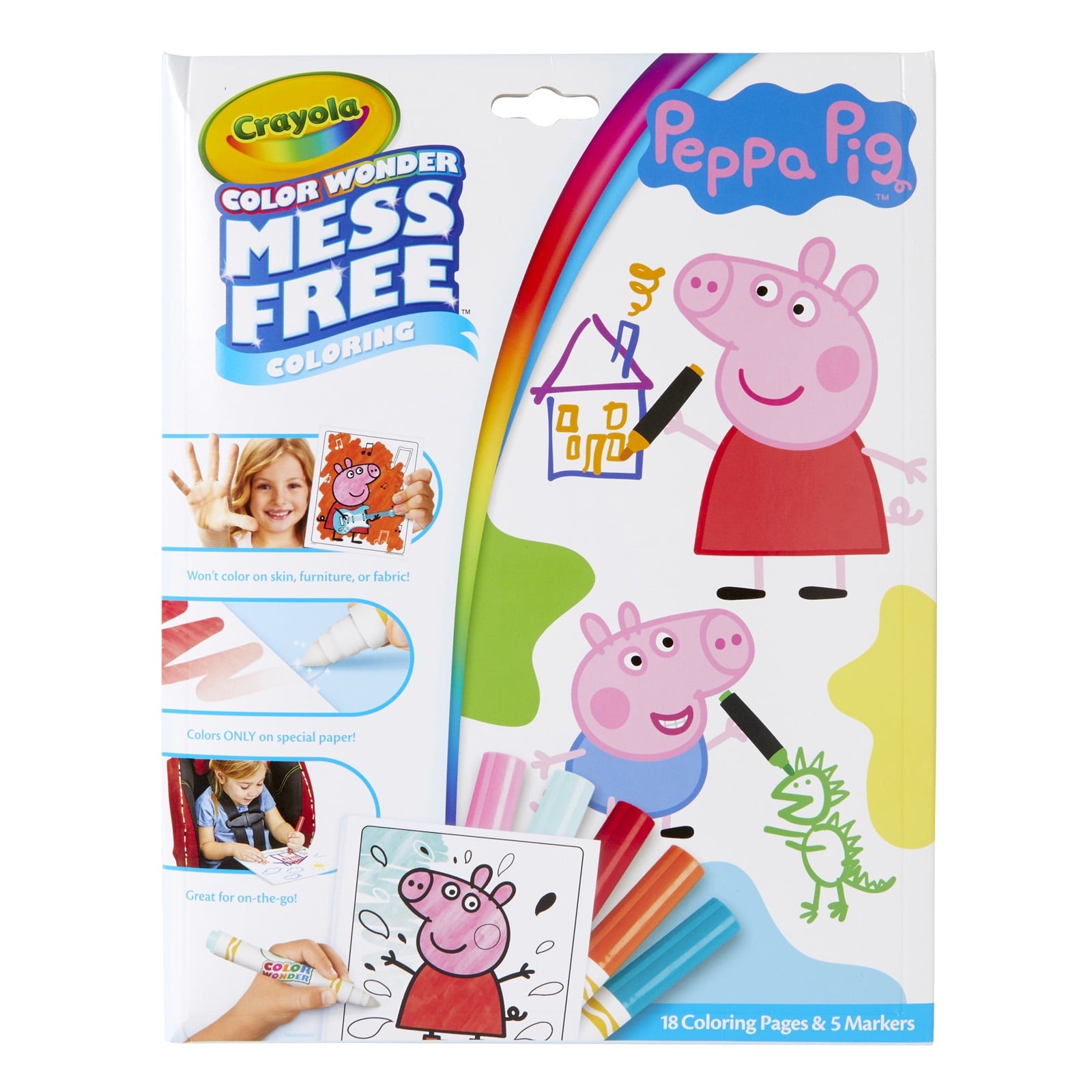 Crayola Color Wonder Mess Free Coloring Pad & Markers, Peppa Pig, 2 Sets