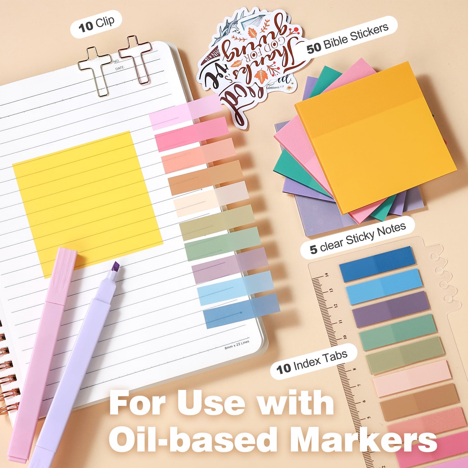 Livhil 154pcs Bible Study Supplies Complete Bible Journaling Kit, Christian Gifts for Women, Bible Study Tools for Devoted Christian Learner