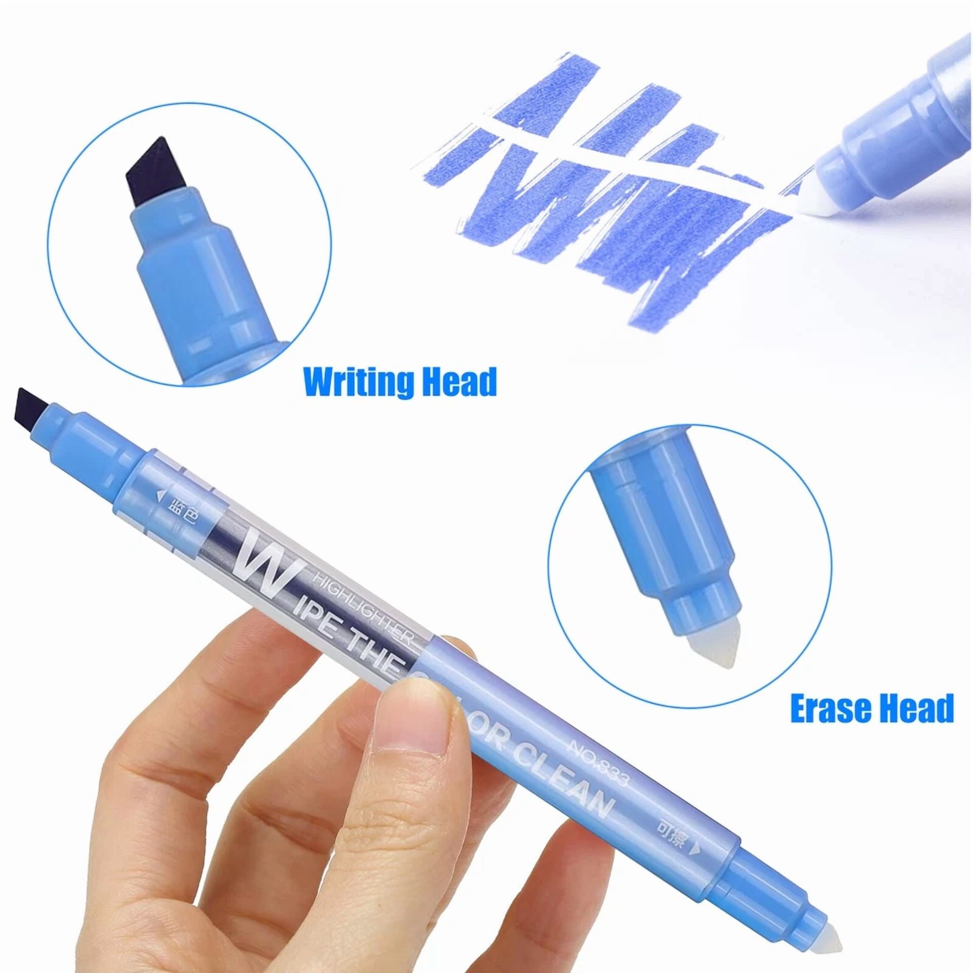 10Pcs Erasable Highlighters Multifunction Fluorescent Marker Pen For Whiteboard