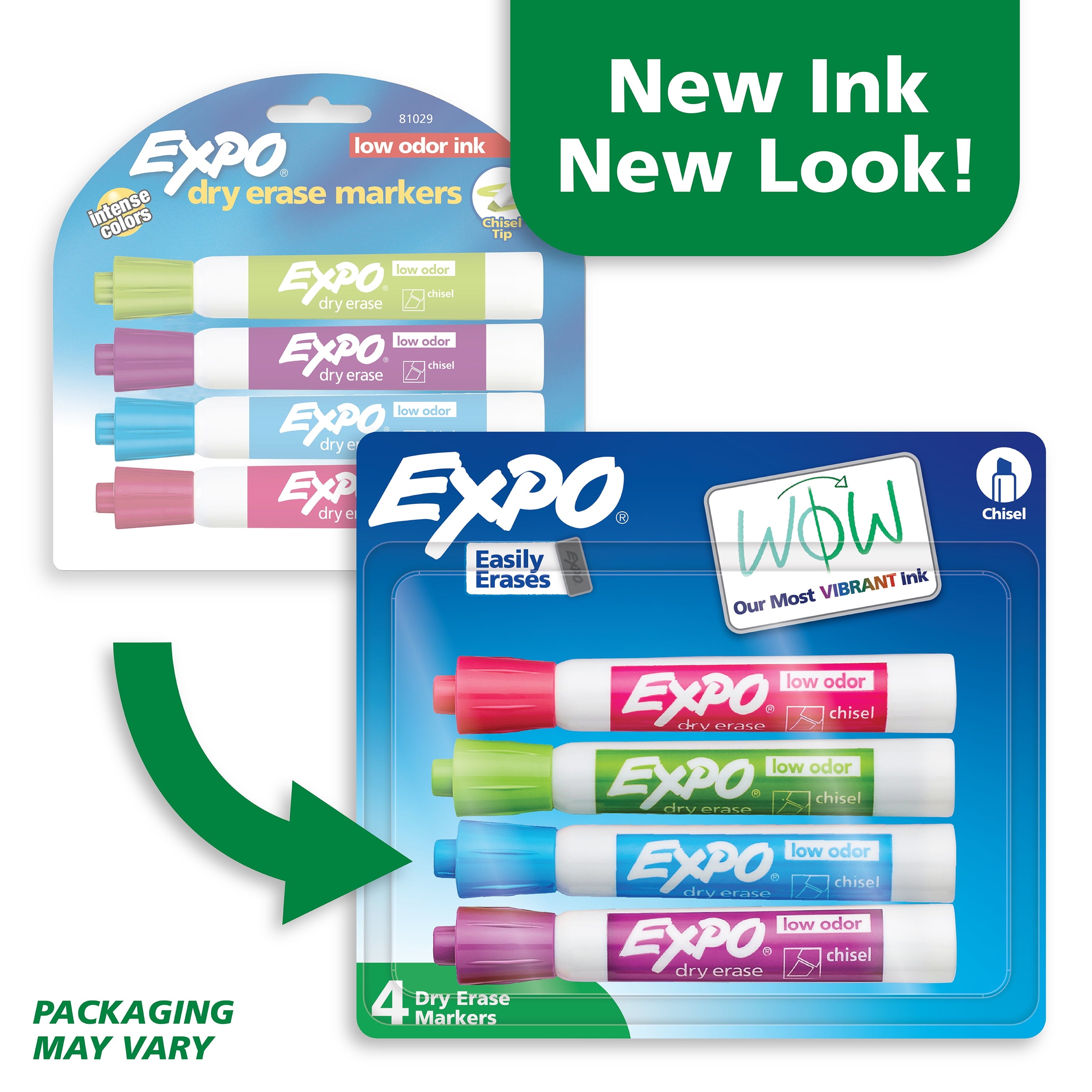 EXPO Dry Erase Markers, Chisel Tip, Assorted Tropical Colors, 4 Count