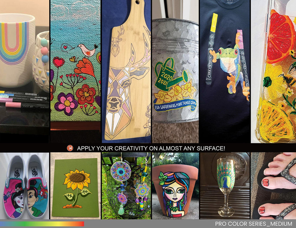 22 Acrylic Paint Pens (GRAYS) Pro Color Series Set 3mm Medium