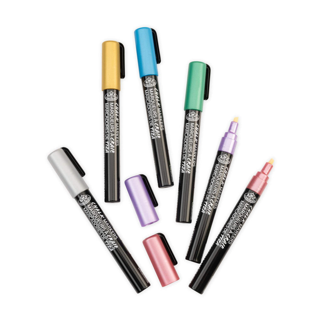 Royal & Langnickel 6 Piece 2.0 mm Metallic Chalk Marker Set