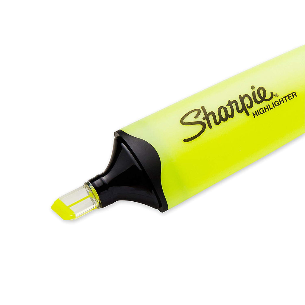Sharpie Clear View Highlighters, Chisel Tip, Fluorescent Yellow, 3 Pack