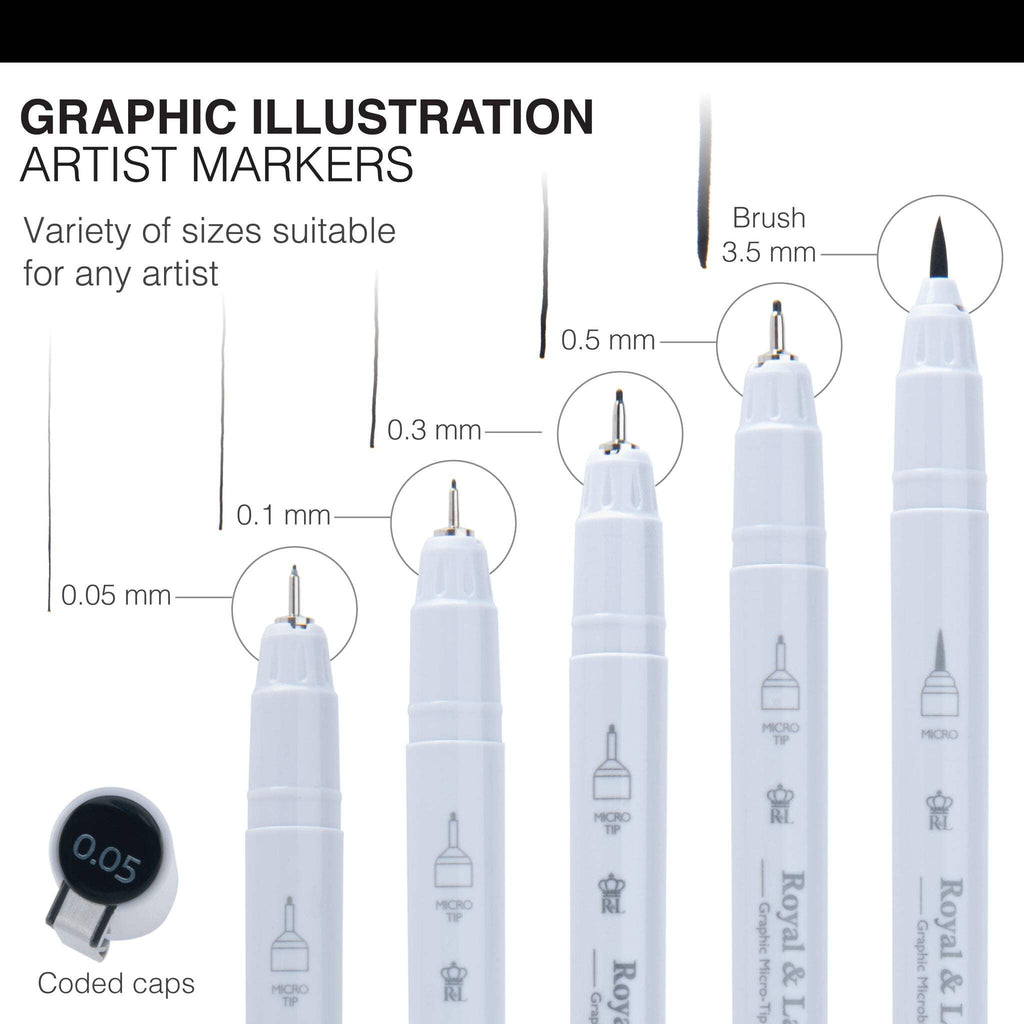 Royal & Langnickel 5pc Graphic Illustration Markers