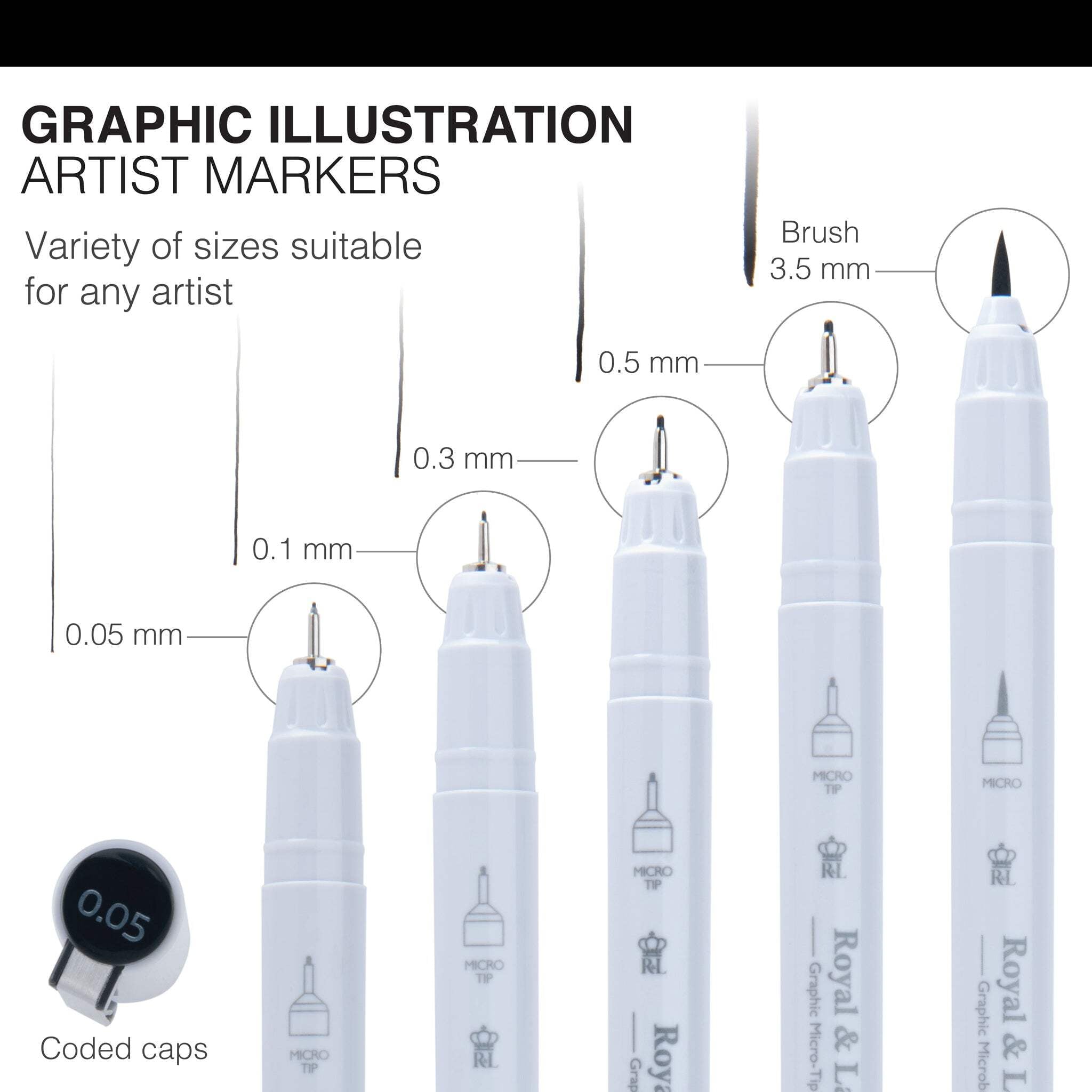 Royal & Langnickel 5pc Graphic Illustration Markers