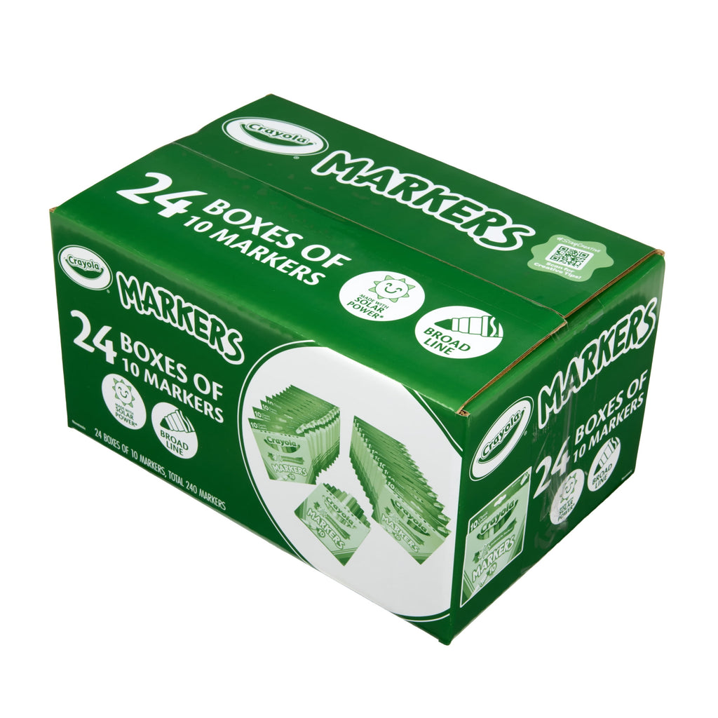 Crayola Bulk Markers for Kids (24pk of 10), Broad Line, Classroom Essentials for Teachers, School Supplies