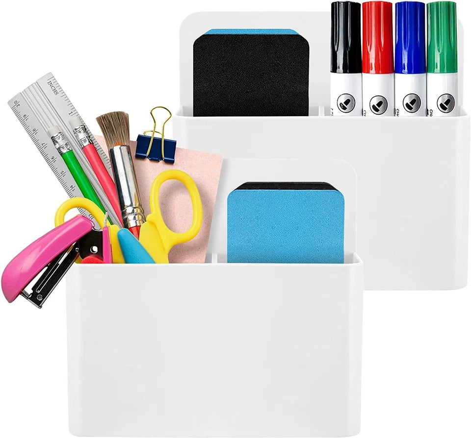 2 Pack Magnetic Dry Erase Marker Holder Pen Organizer Caddy For Office Locker