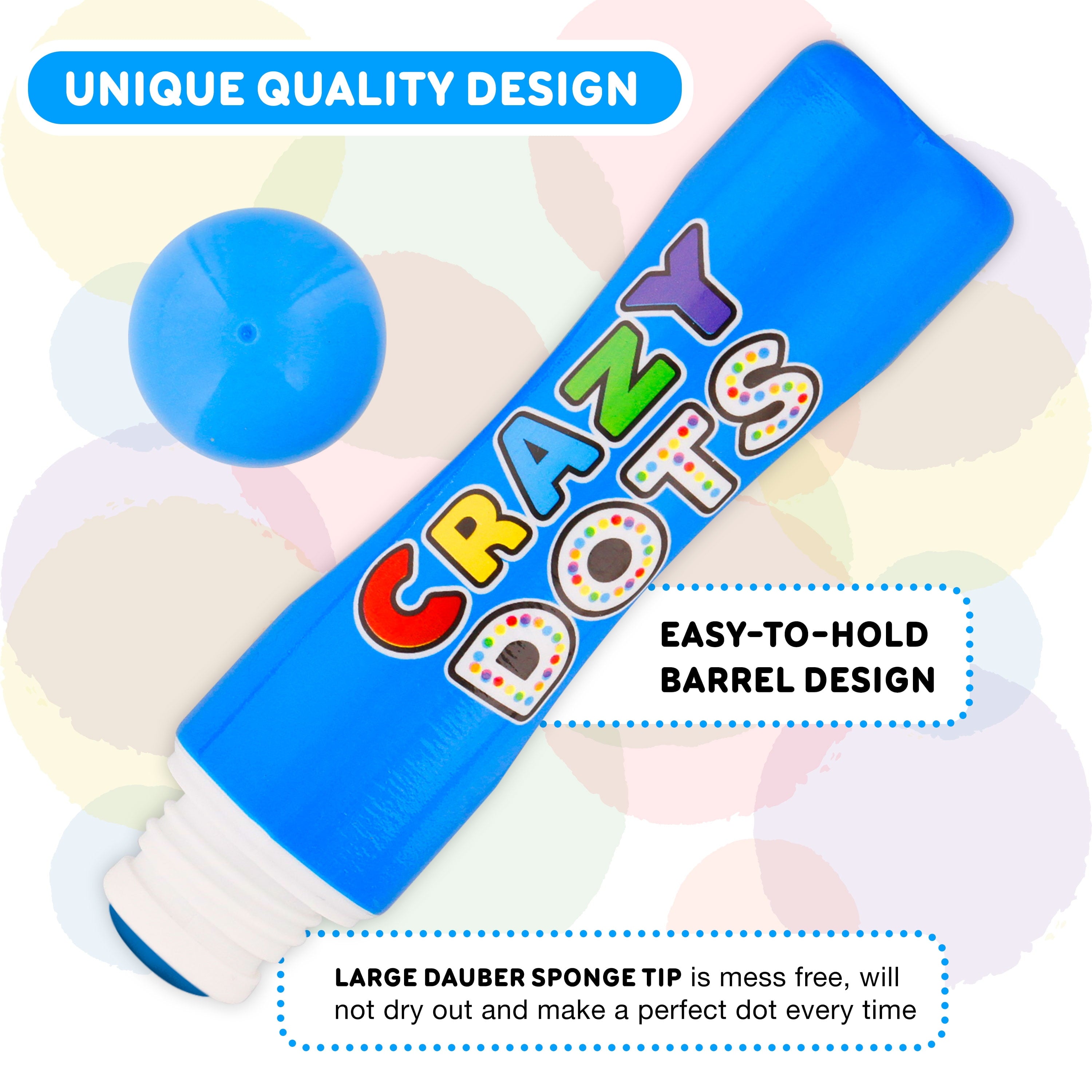 US Art Supply 8 Color Crazy Dots Markers - Washable Paint Marker Daubers