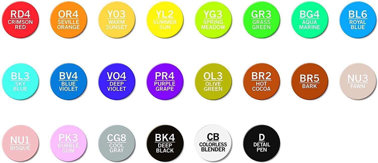 Chameleon Art Products 22-Pen Deluxe Set Markers, Assorted Colors, 22 Count