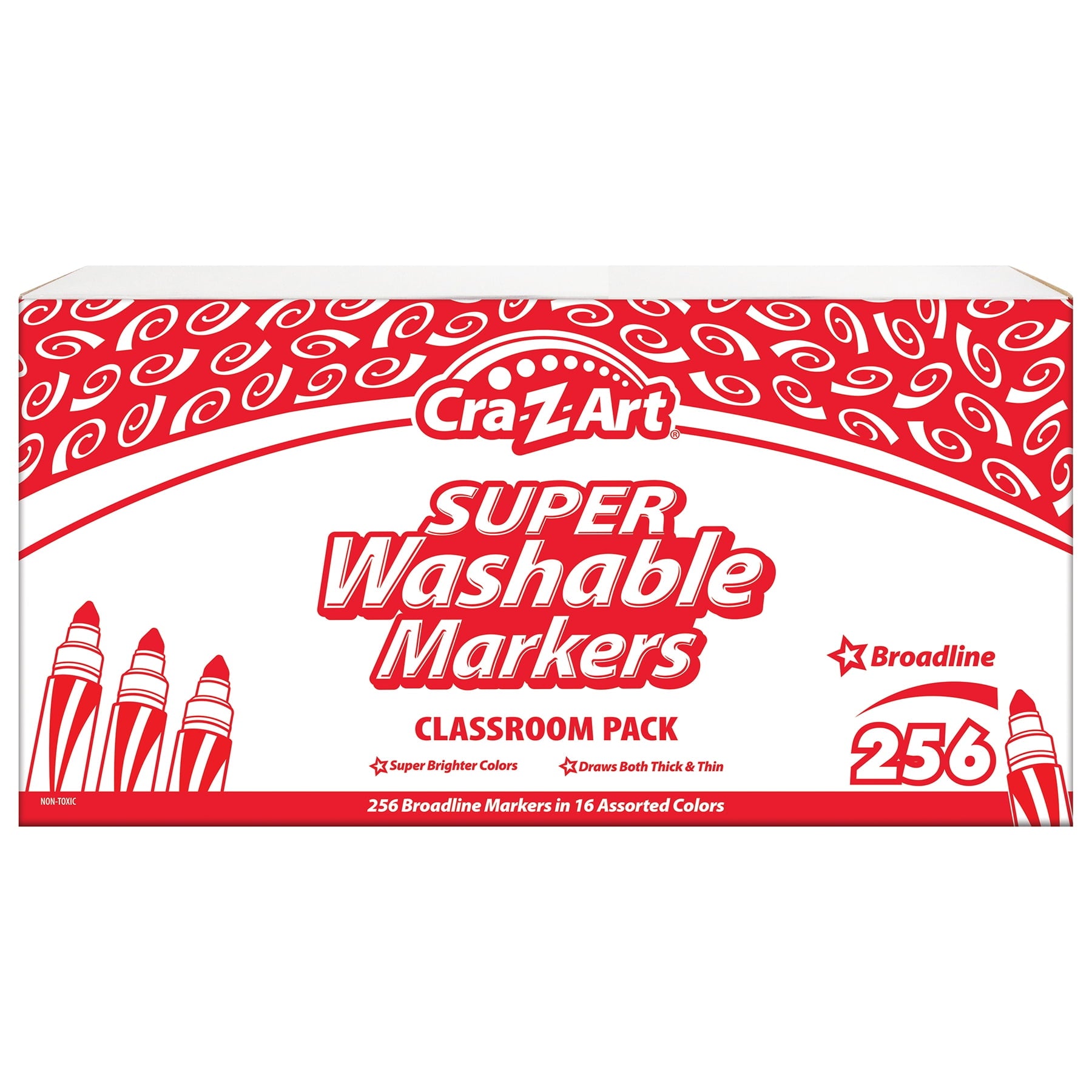 Cra-Z-Art Washable Broad Line Markers Classroom Pack, 256 count