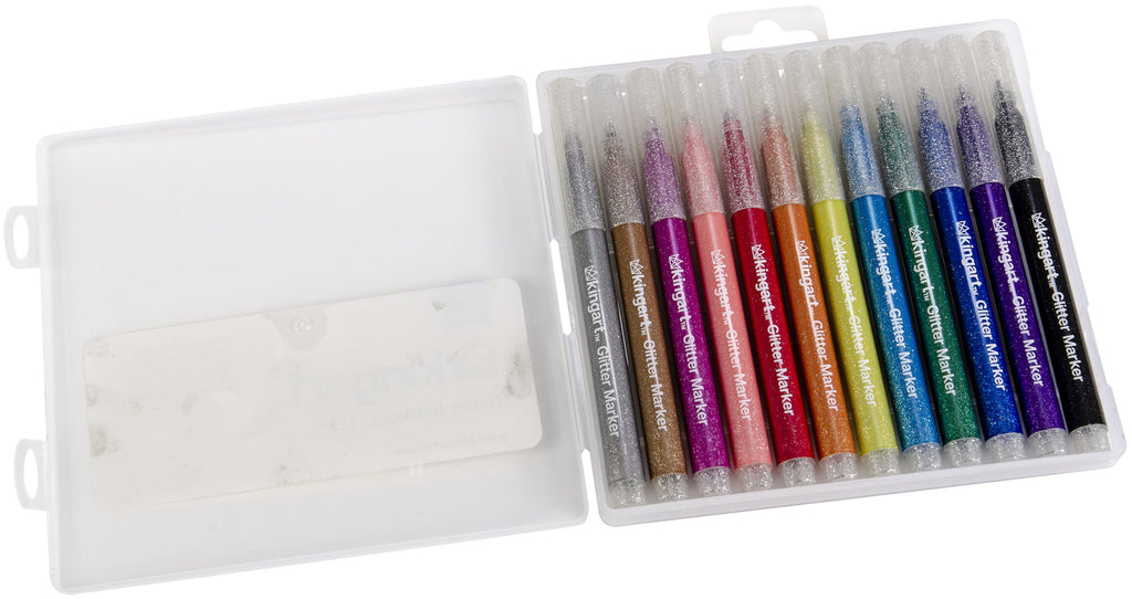 KINGART™ STUDIO Glitter Markers, Set of 12