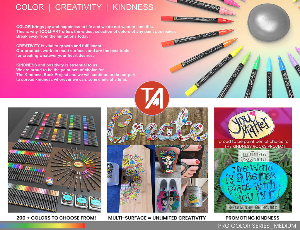 22 Acrylic Paint Pens (GRAYS) Pro Color Series Set 3mm Medium