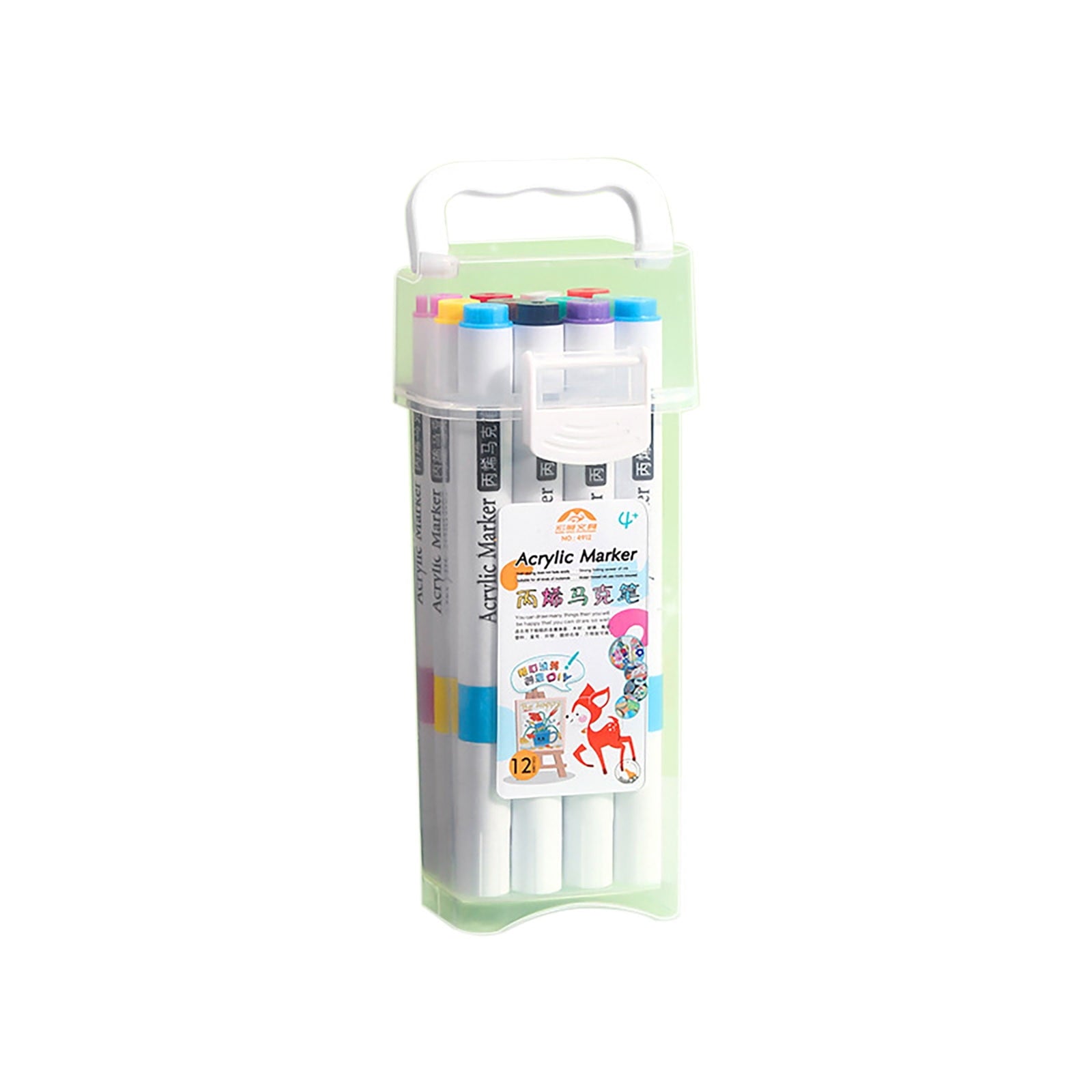 Acrylic Marker For 's Large Capacity Washable Non-permeable Watercolor Pen Art 24 Colors Can Be Stacked 60ml