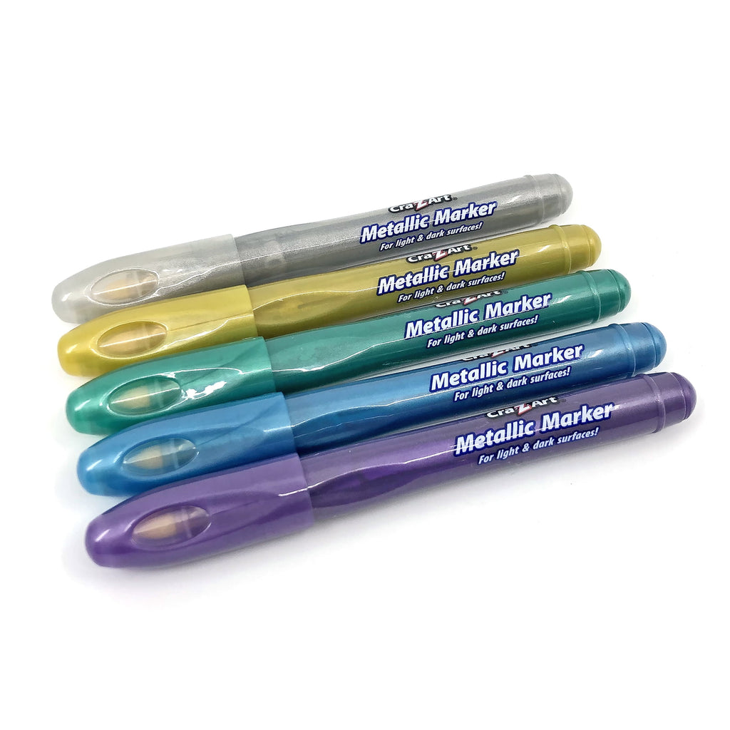 Cra-Z-Art Glitter and Metallic Art Marker Set, 5 glitter and 5 metallic
