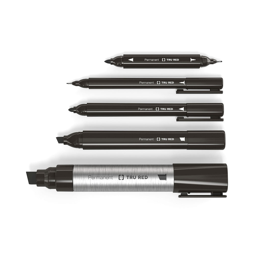 TRU RED Pen Permanent Markers Fine Tip Green Dozen TR54542