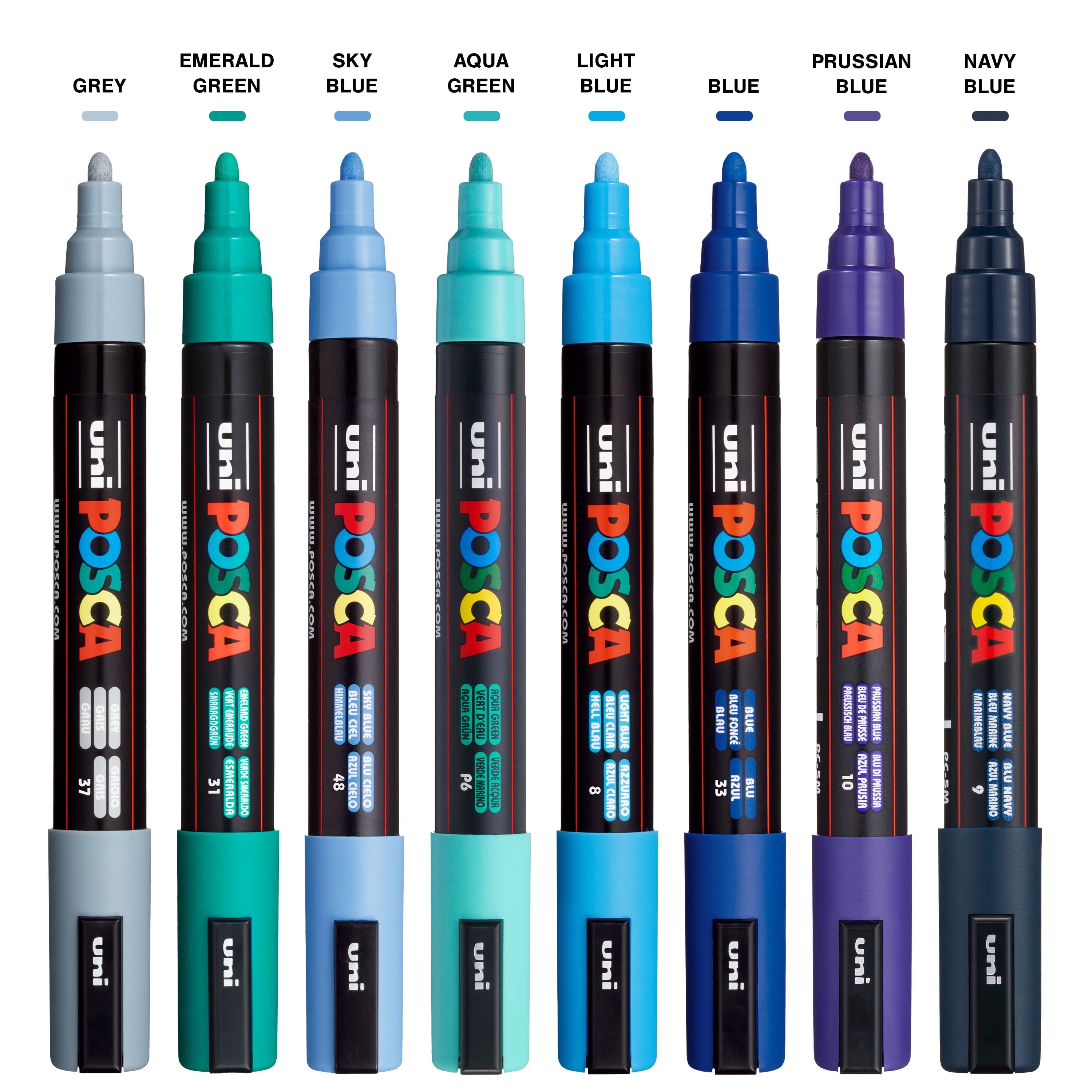POSCA Paint Marker Set, 8 Colors, PC-5M Cool Tone Set