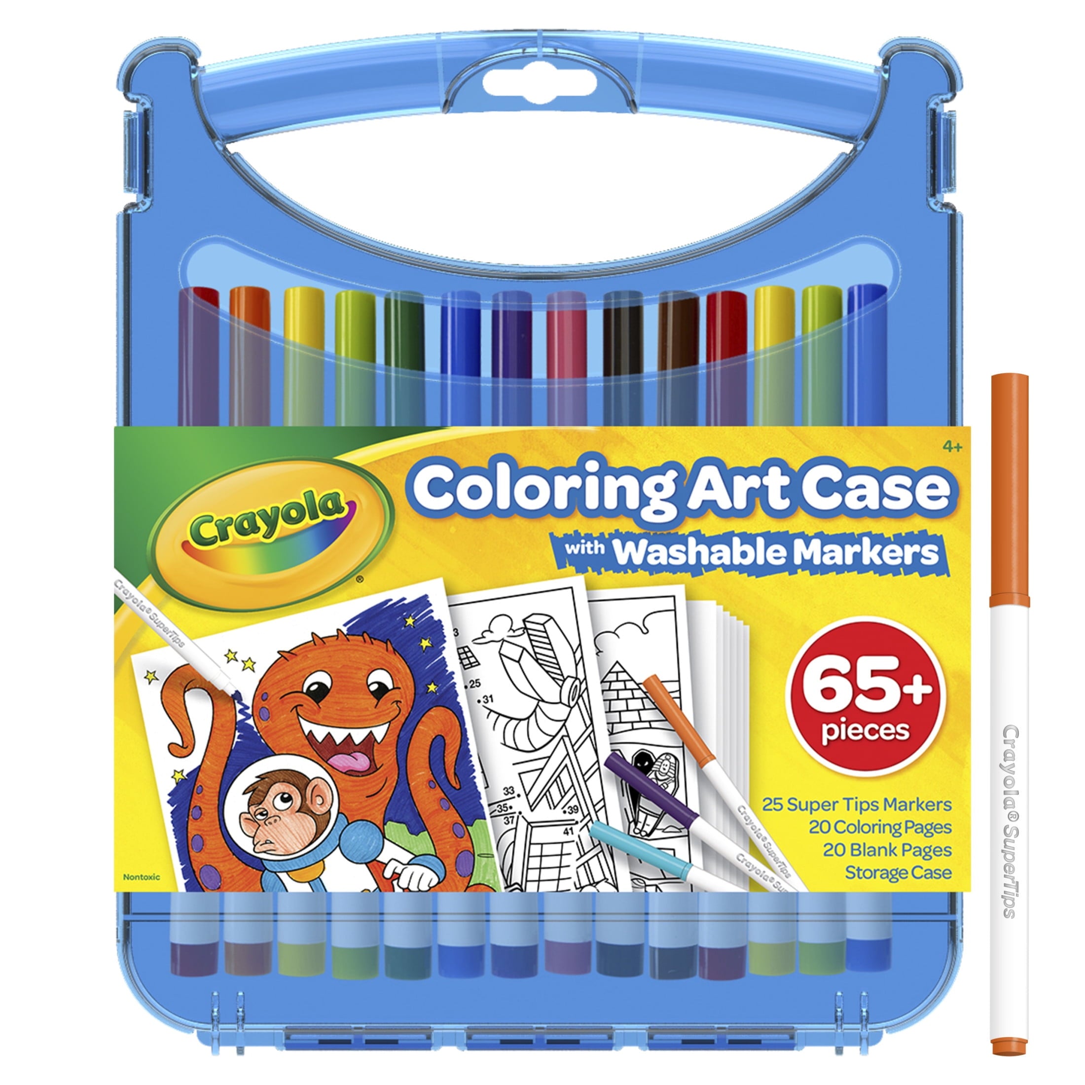 Crayola Create & Color Super Tips Marker Kit, 25 Ct with Storage, Back to School Supplies, Travel Activities, Coloring Art Gift for Kids, Ages 4, 5, 6, 7, 8