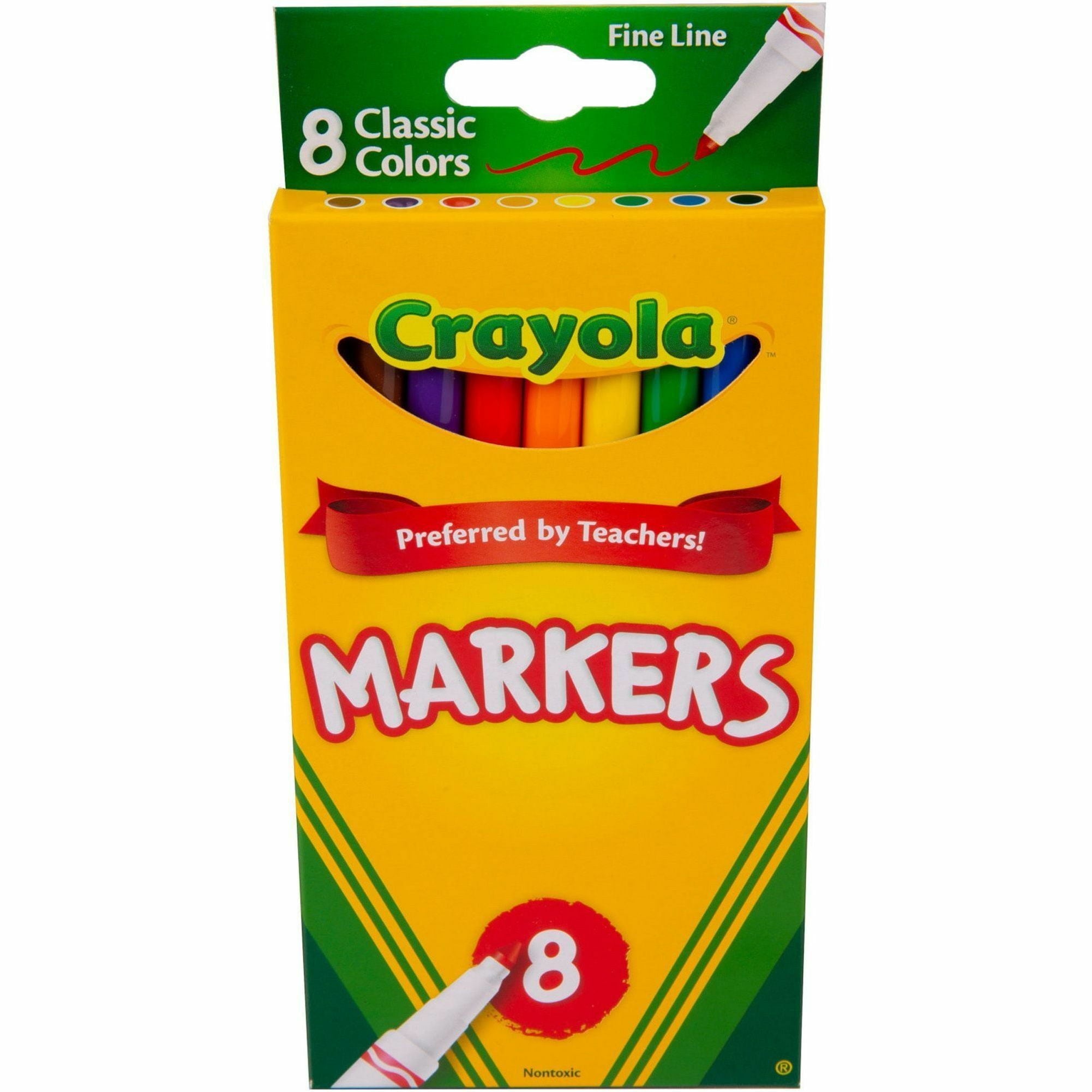 Crayola Classic Thin Line Marker Set, 8-Colors