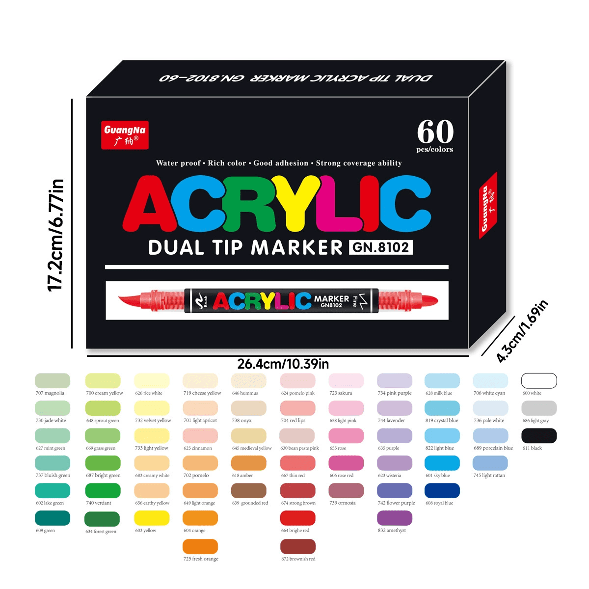 ASOVNXF 36 Colors Acrylic Paint Markers,Round&Brush Tip Acrylic Paint Pens,Coloring Markers Set for Wood,Canvas,Glass,Rock Painting,Ceramic Surfaces and DIY Crafts Making Art Supplies