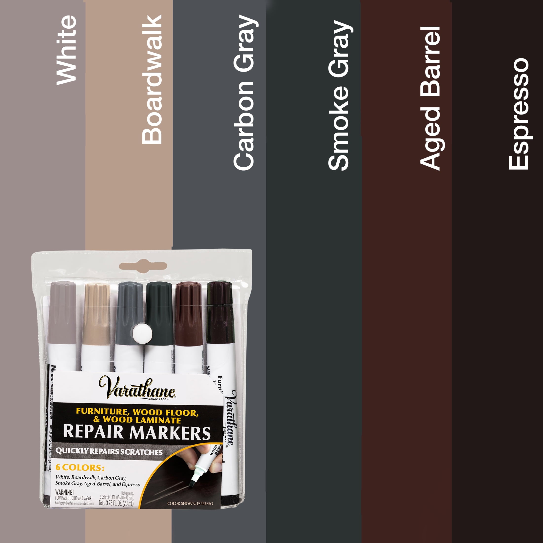 Varathane Wood Repair Markers- Assorted Colors-358159, 6 Colors