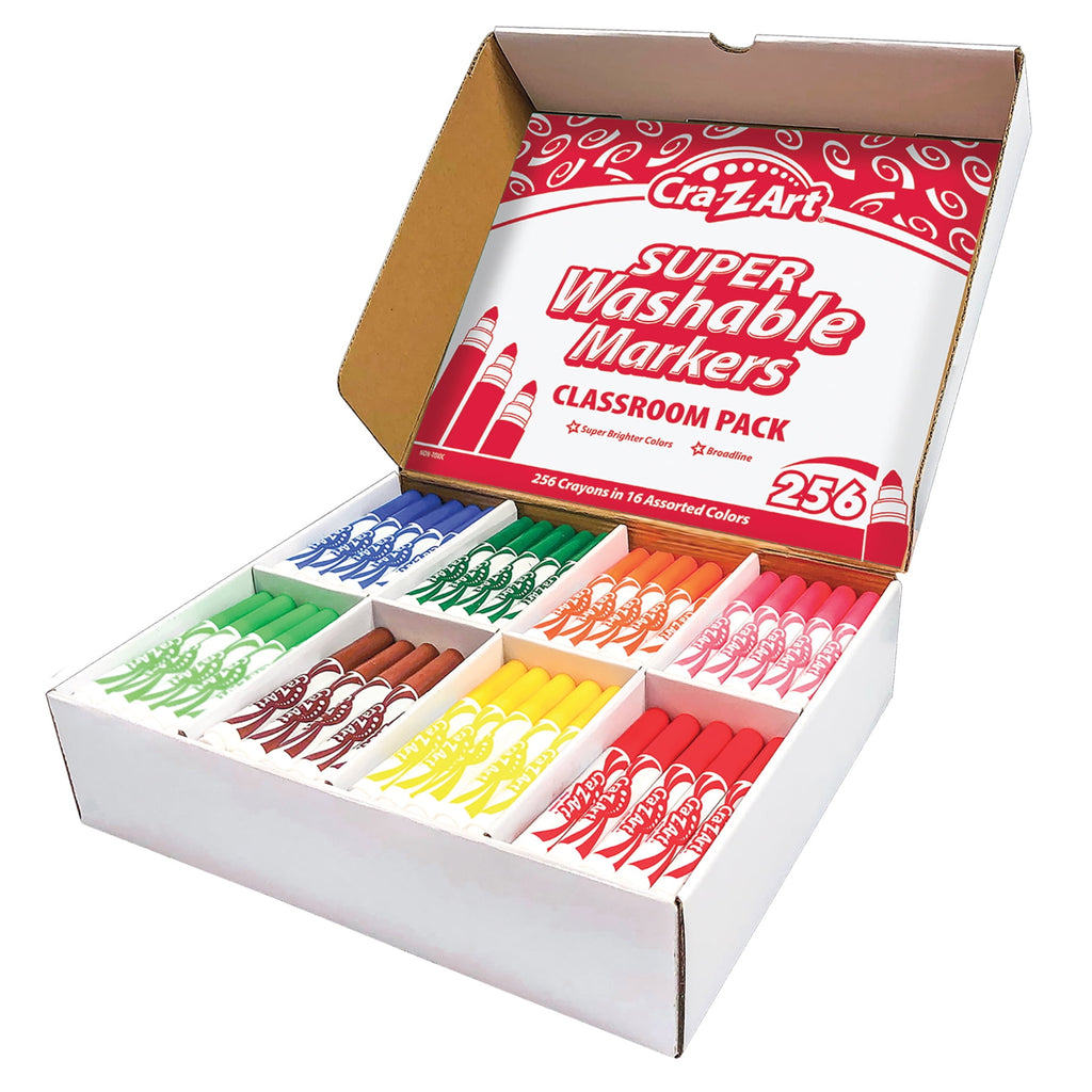 Cra-Z-Art Washable Broad Line Markers Classroom Pack, 256 count