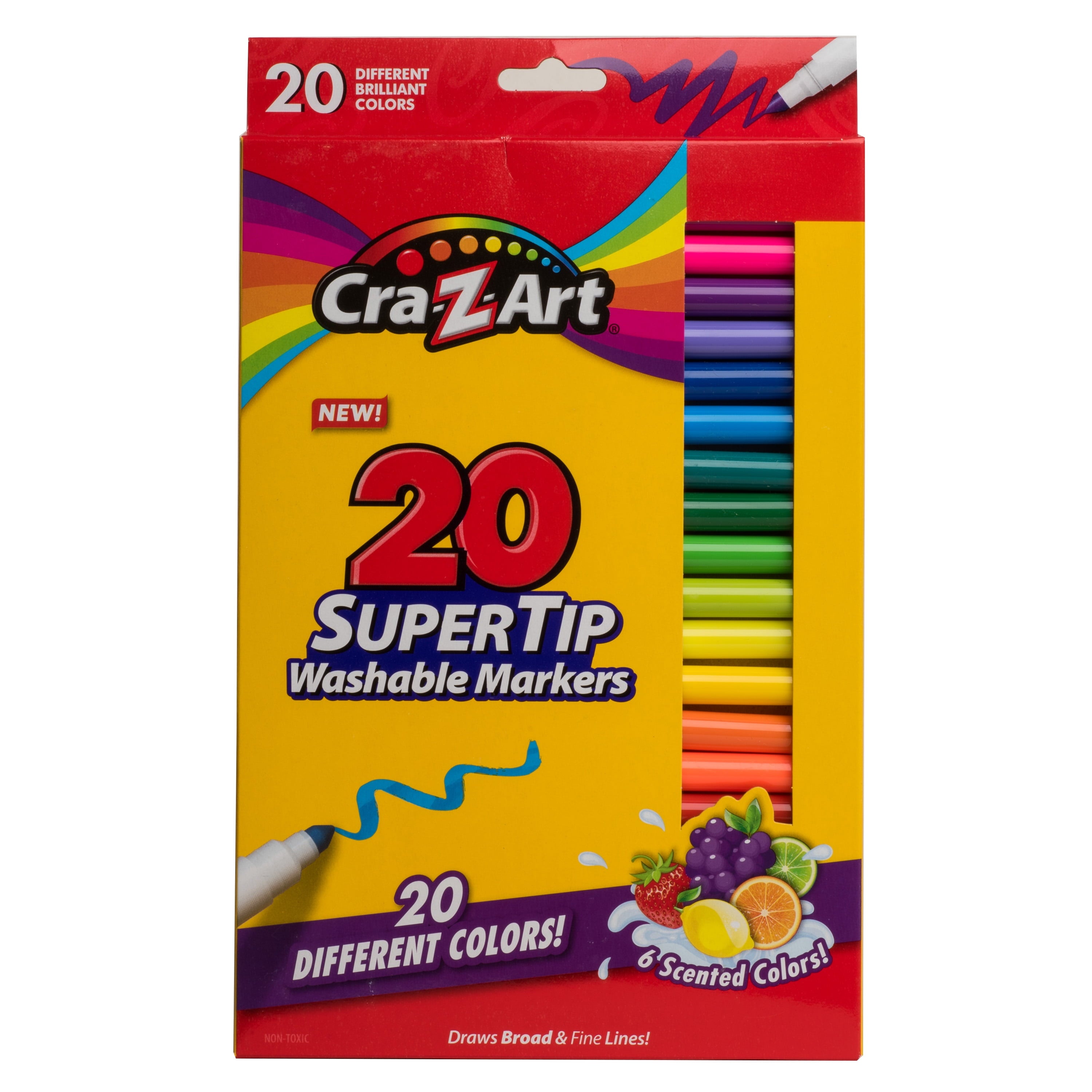 Cra-Z-Art Washable Super Tip Art Markers, 20 Count
