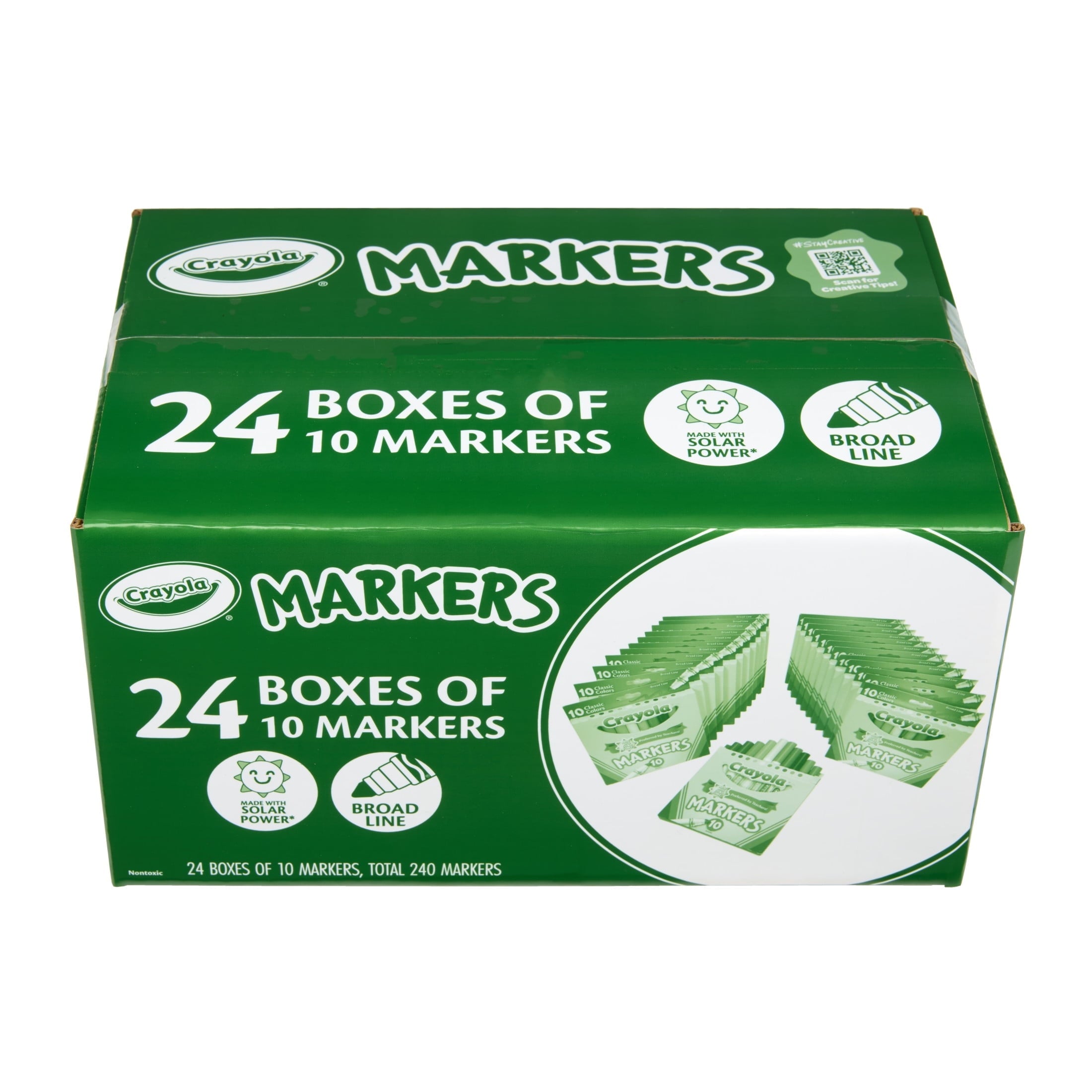 Crayola Bulk Markers for Kids (24pk of 10), Broad Line, Classroom Essentials for Teachers, School Supplies